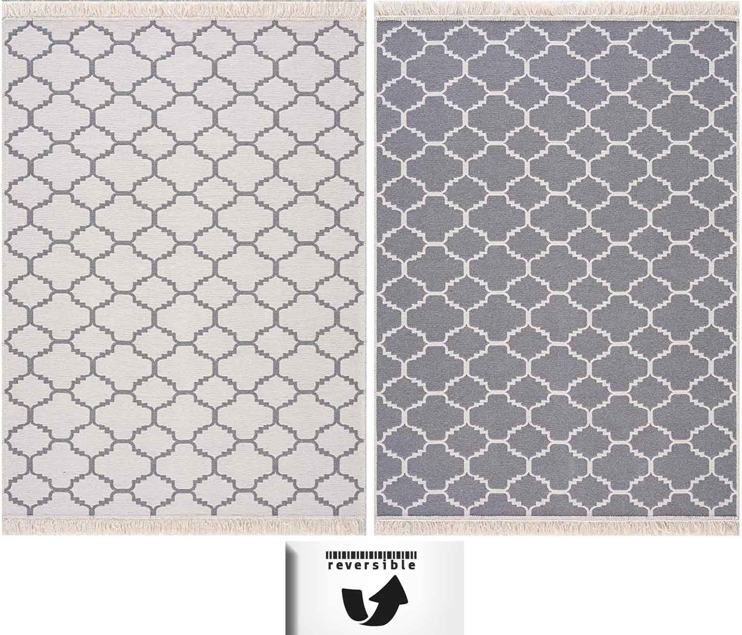 Vimoda Küchenläufer Waschbar, Wendeteppich Modern Raute Motiv, Höhe: 5 mm, Läufer passt für Flur, Küche, Esszimmer