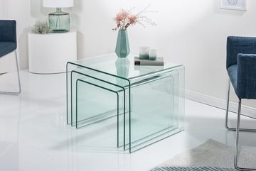 riess-ambiente Couchtisch FANTOME 60cm transparent (Set, 3-St), Wohnzimmer · Glas · eckig · Modern Design