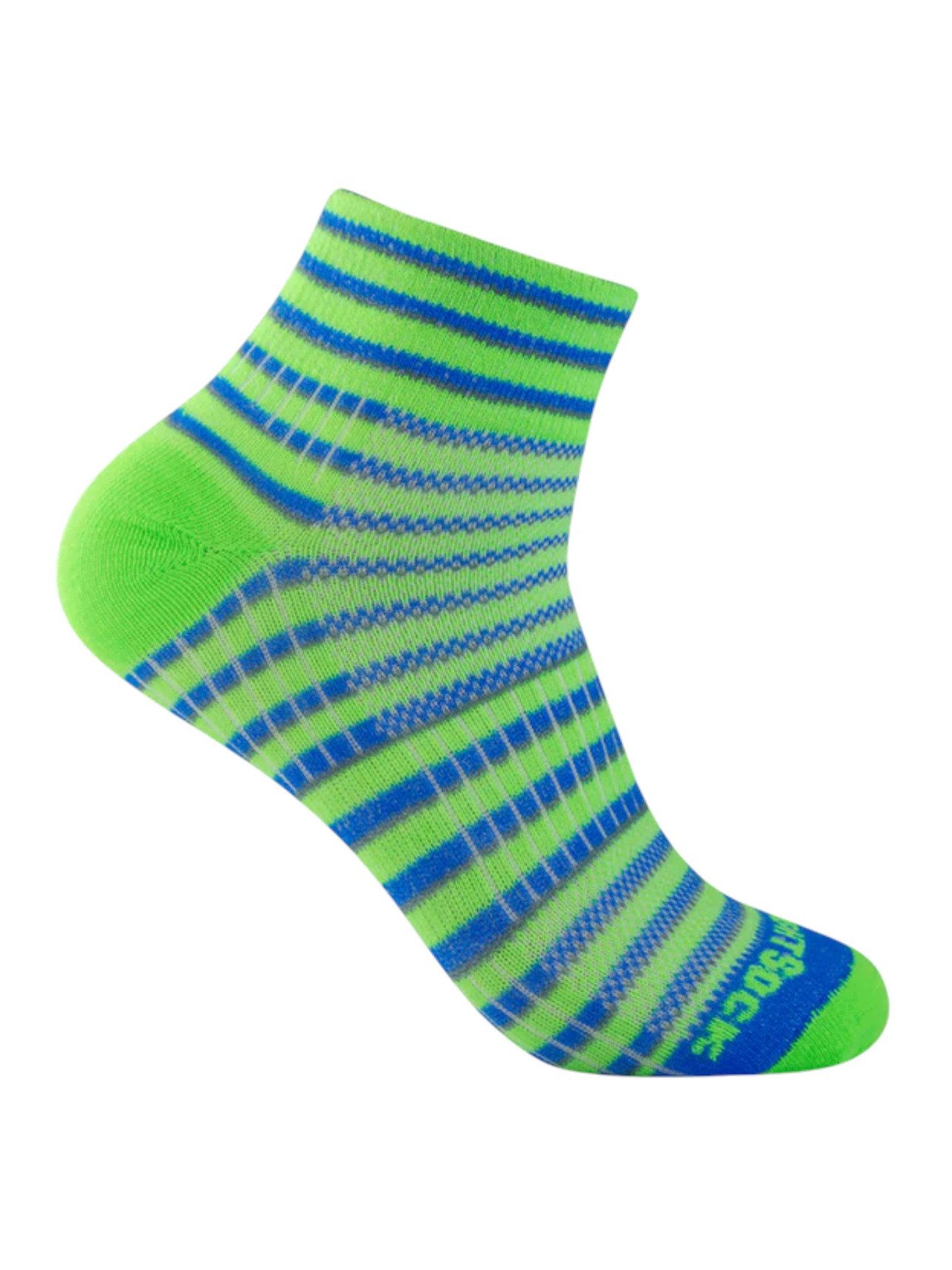 Wrightsock Sportsocken Quarter Coolmesh II (dünn, atmungsaktiv, bequem) grün/blau/grau