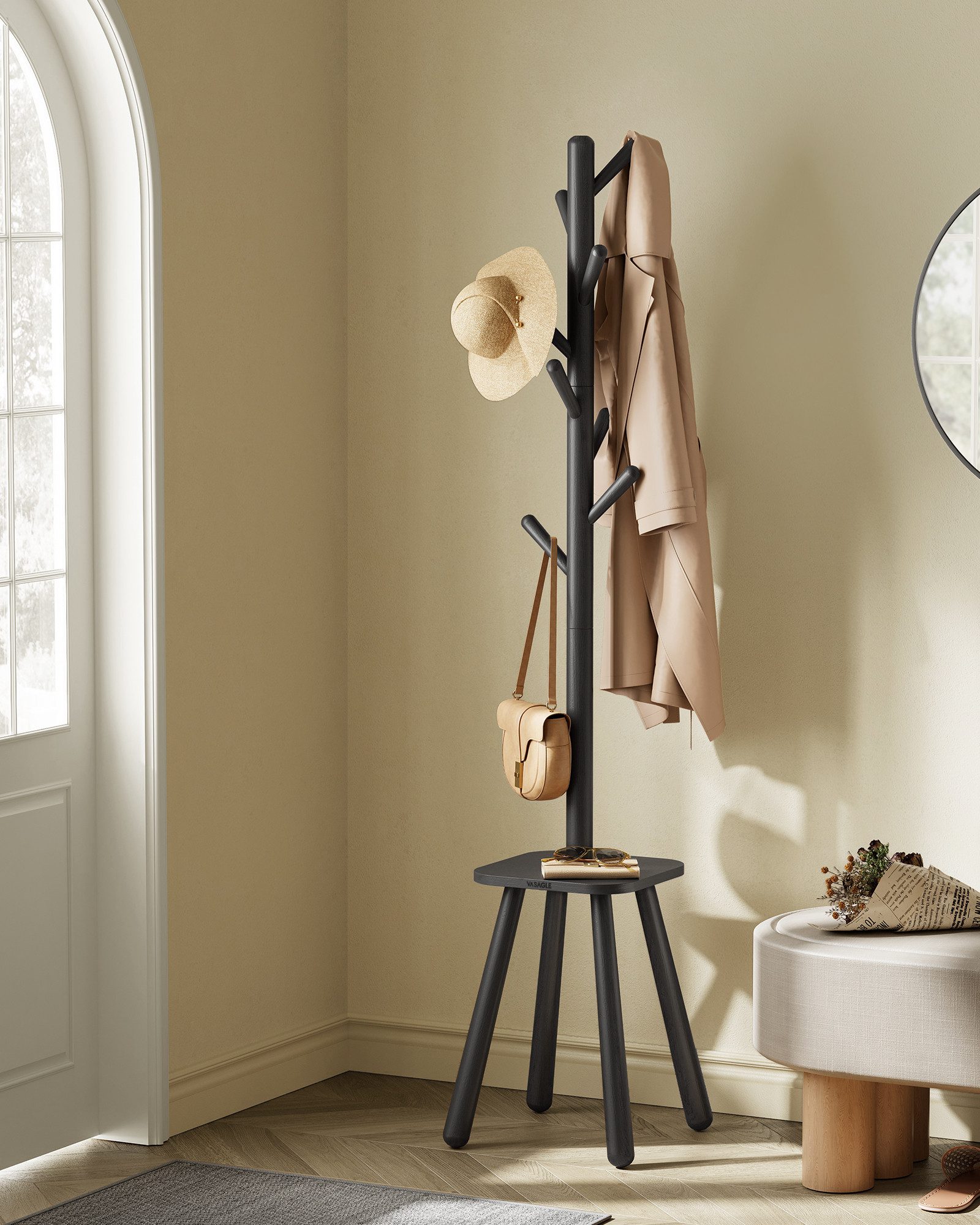 VASAGLE Kleiderständer, Garderobenständer, Kleiderständer, mit 8 Haken und günstig online kaufen