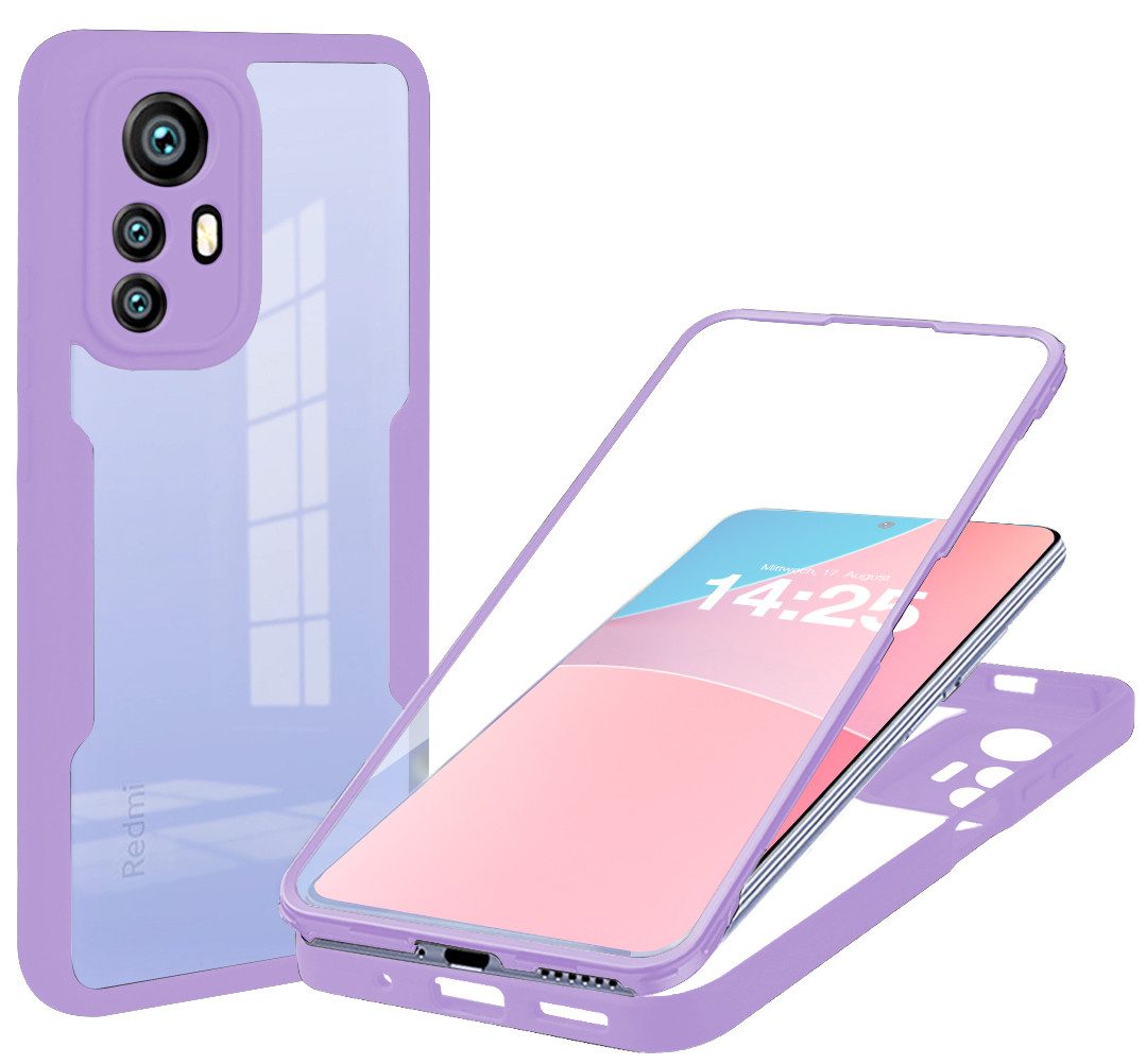 Tec-Expert Handyhülle 360 Grad Hülle für Xiaomi Redmi 12 6.79 Zoll, 6.79, Rundum Schutz Cover Case Hülle robust