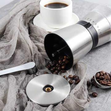 Fivejoy Kaffeemühle Kaffeemühle Manuell/Hand mit Keramikmahlwerk, Espressomühle mit 8 Mahlstufen