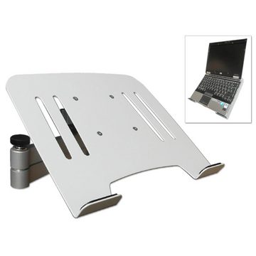 Drall Instruments L52S-IP3W TV-Wandhalterung, (2-tlg., Laptop Wandhalterung silber mit Notebook Tablet Adapter Ablage weiß)