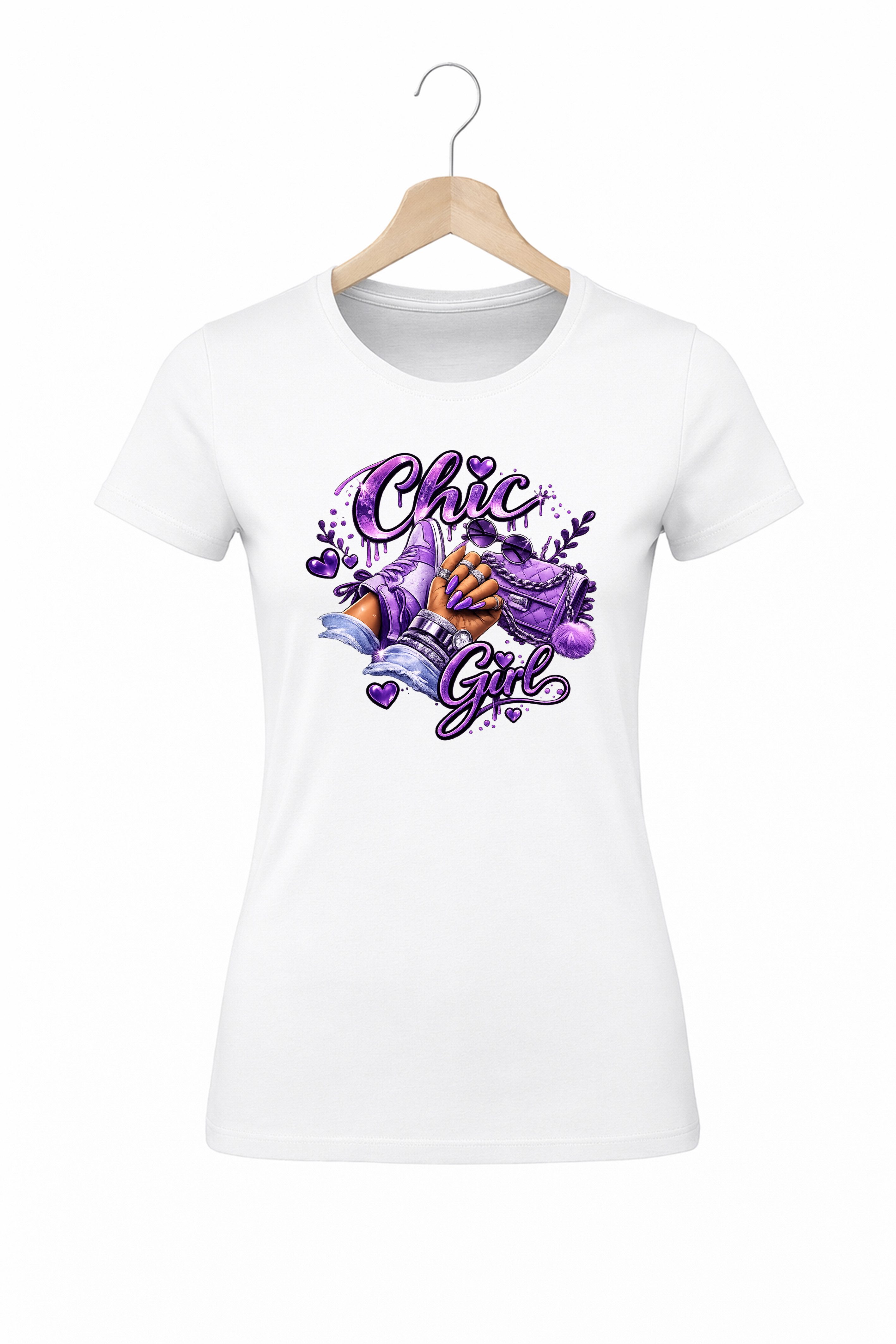 Banco T-Shirt Damen Chic Girl Print Baumwolle Rundhals Casual Style Damen Oberteil Chic Girl Print Baumwolle Rundhals Casual Stylelook