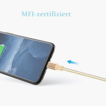 Quntis »1/2/3m iPhone Ladekabel MFi Zertifiziert USB A auf Lightning Kabel« Smartphone-Kabel, USB A auf Lightning, 3Pack iPhone Kabel für iPhone 12/11/X/XR