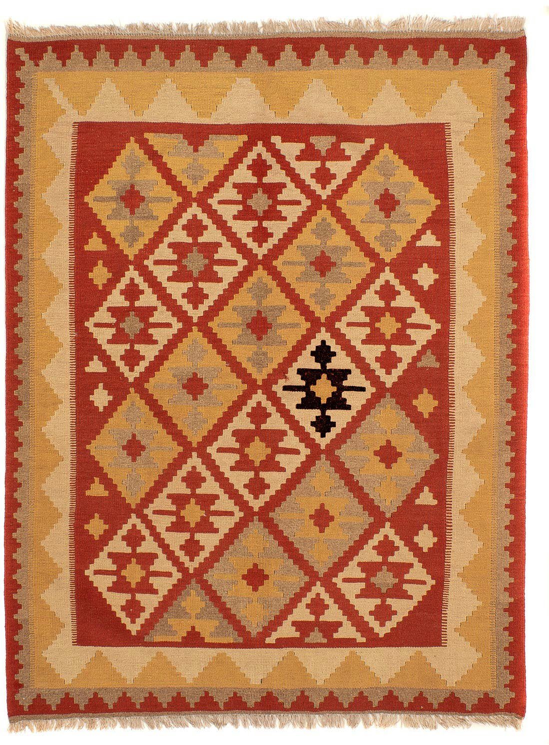 - Wollteppich Kelim 198 cm x - morgenland, Oriental - Einzelstück mm, 150 rot, rechteckig, Höhe: Wohnzimmer, 6