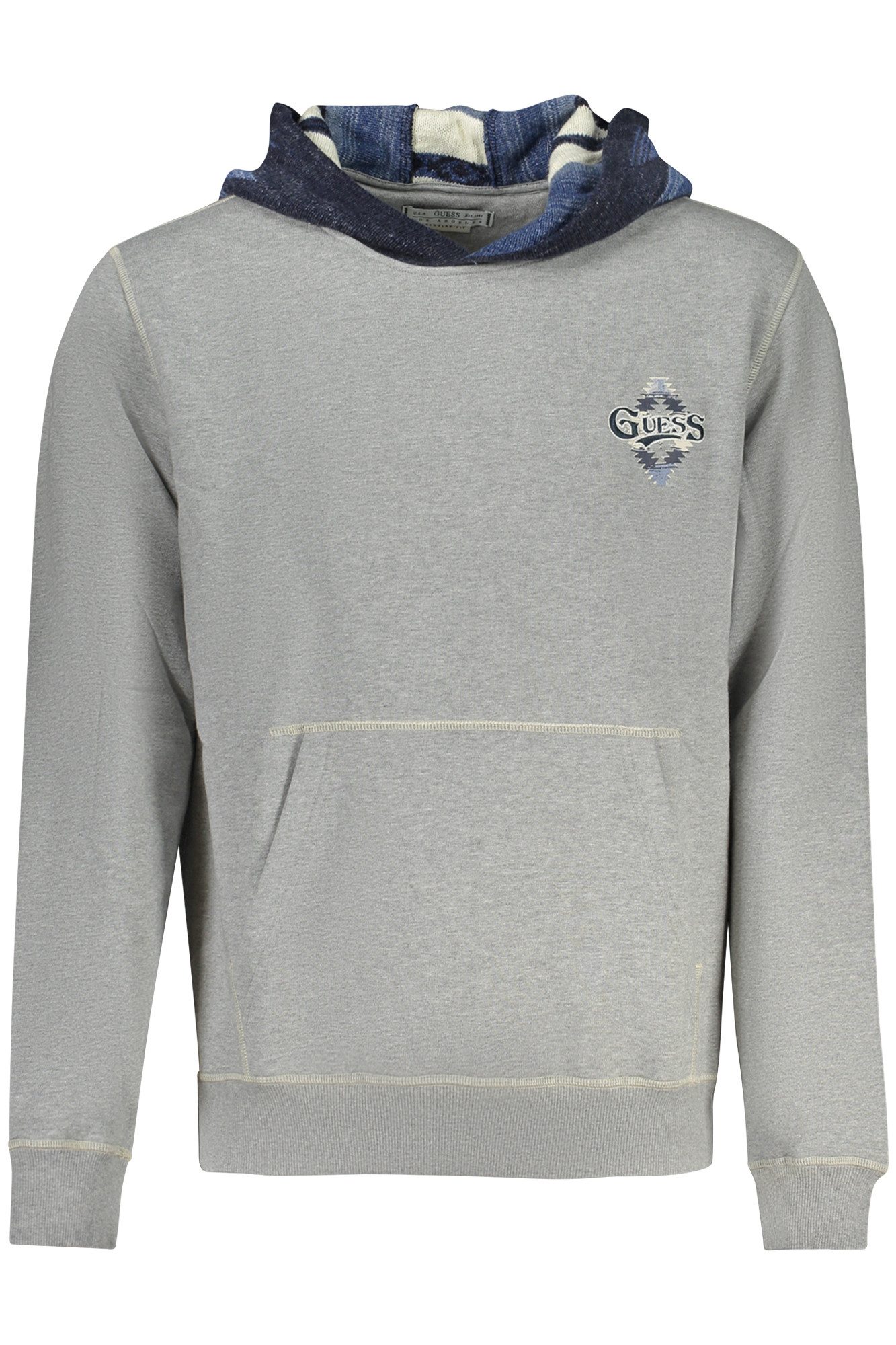 GUESS JEANS Sweatshirt Herren Kapuzensweatshirt Grau - Gefüttert mit