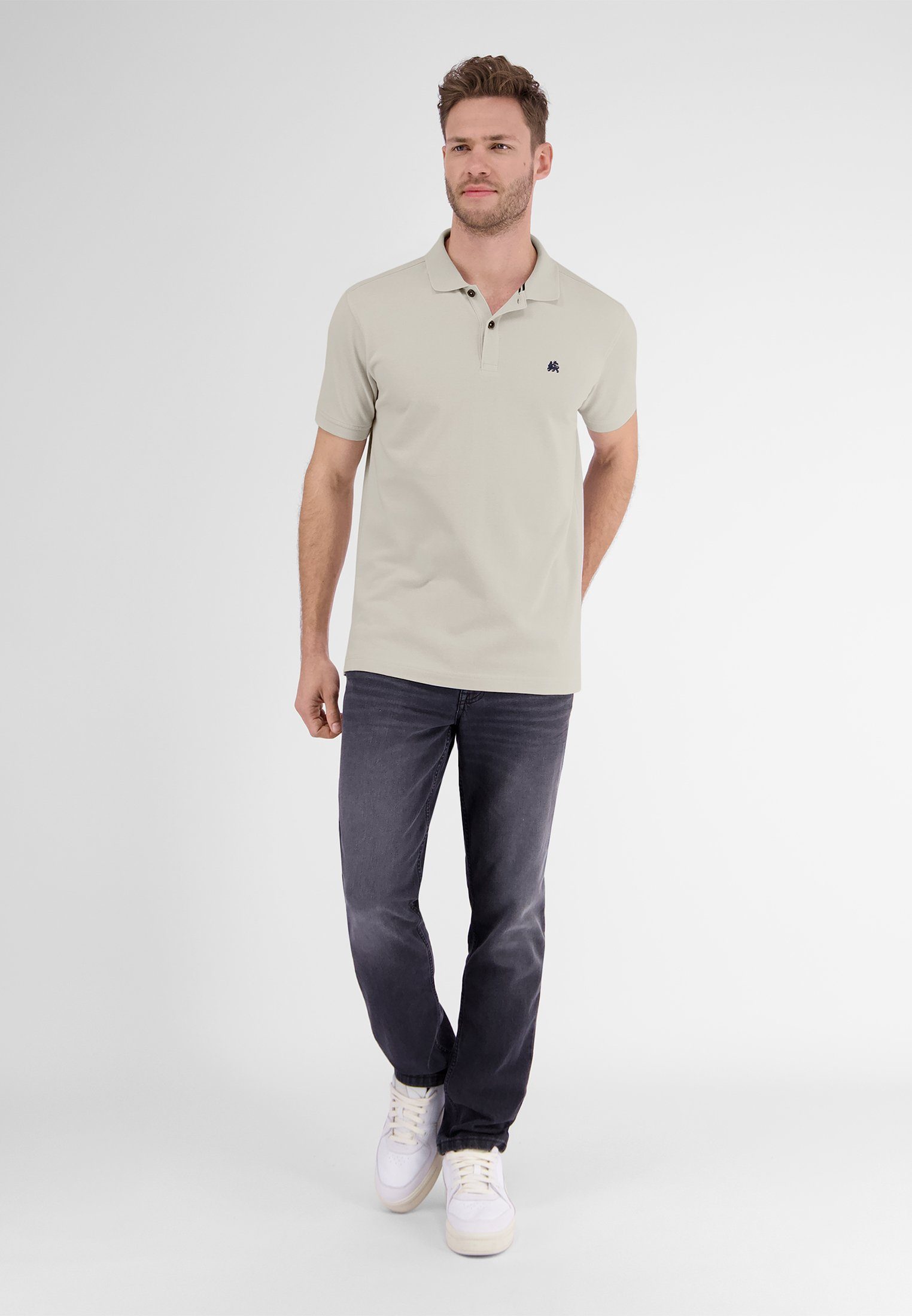 in Poloshirt Farben WHITE Basic LERROS LERROS vielen Polo-Shirt FOG