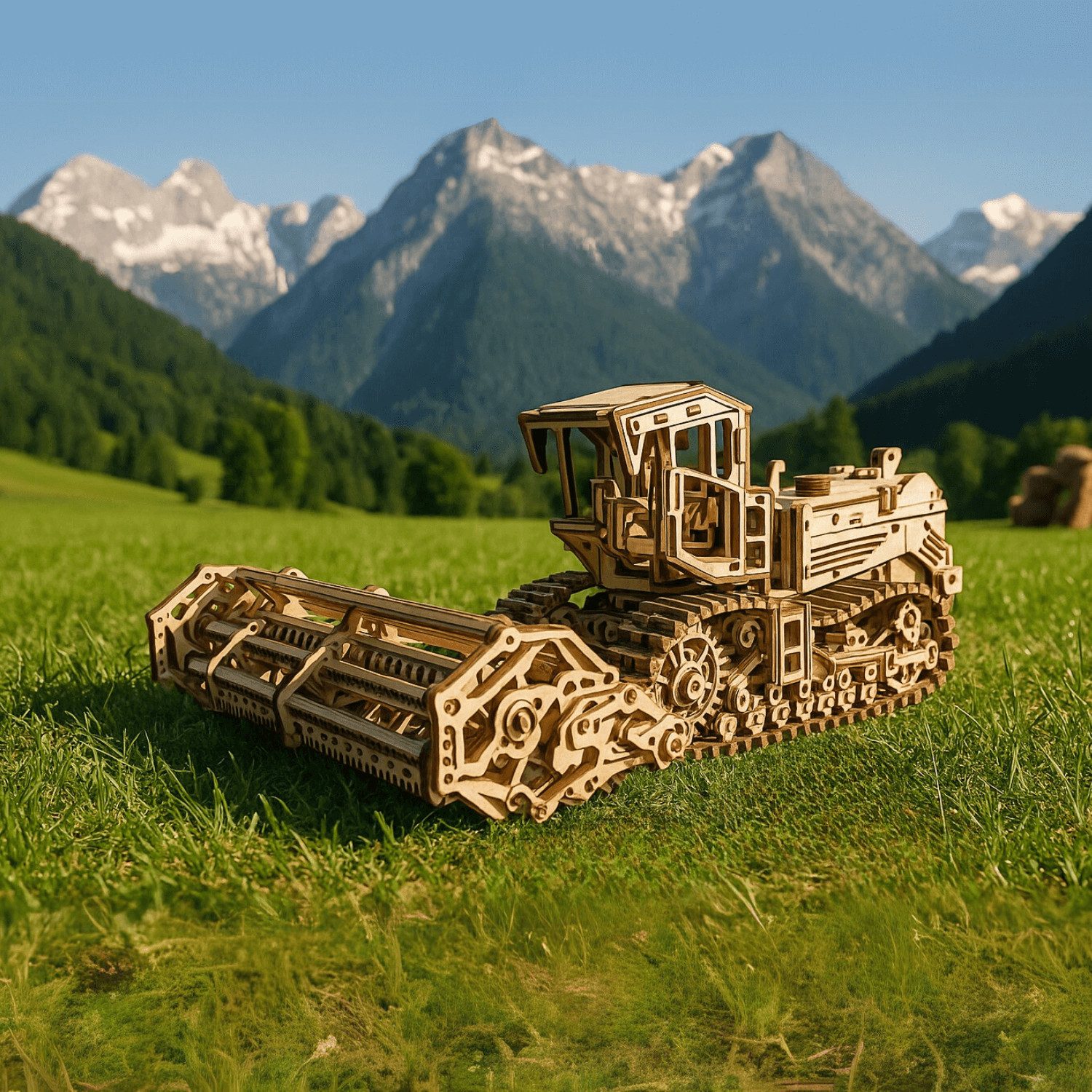 Puzzle Eco-Wood-Art Mower CS-150C Mähdrescher Mechanisches Holzpuzzle