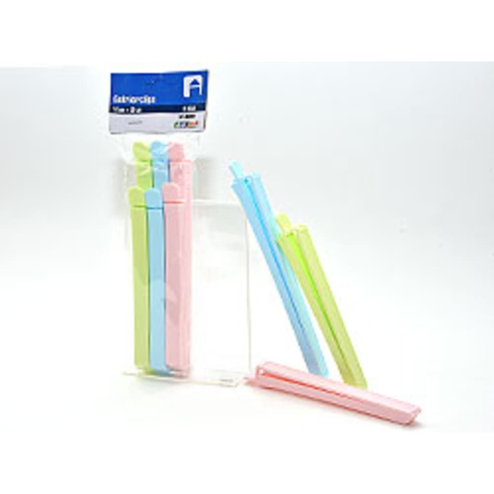 HundB Verschlussklammer 6er Tütenclips/ Beutelverschluss Extra LANG 16 + 20 cm (Stück, 6-tlg., Beutelverschluss), Tütenverschlüsse Beutelklammern Verschlussclips Beutelclips