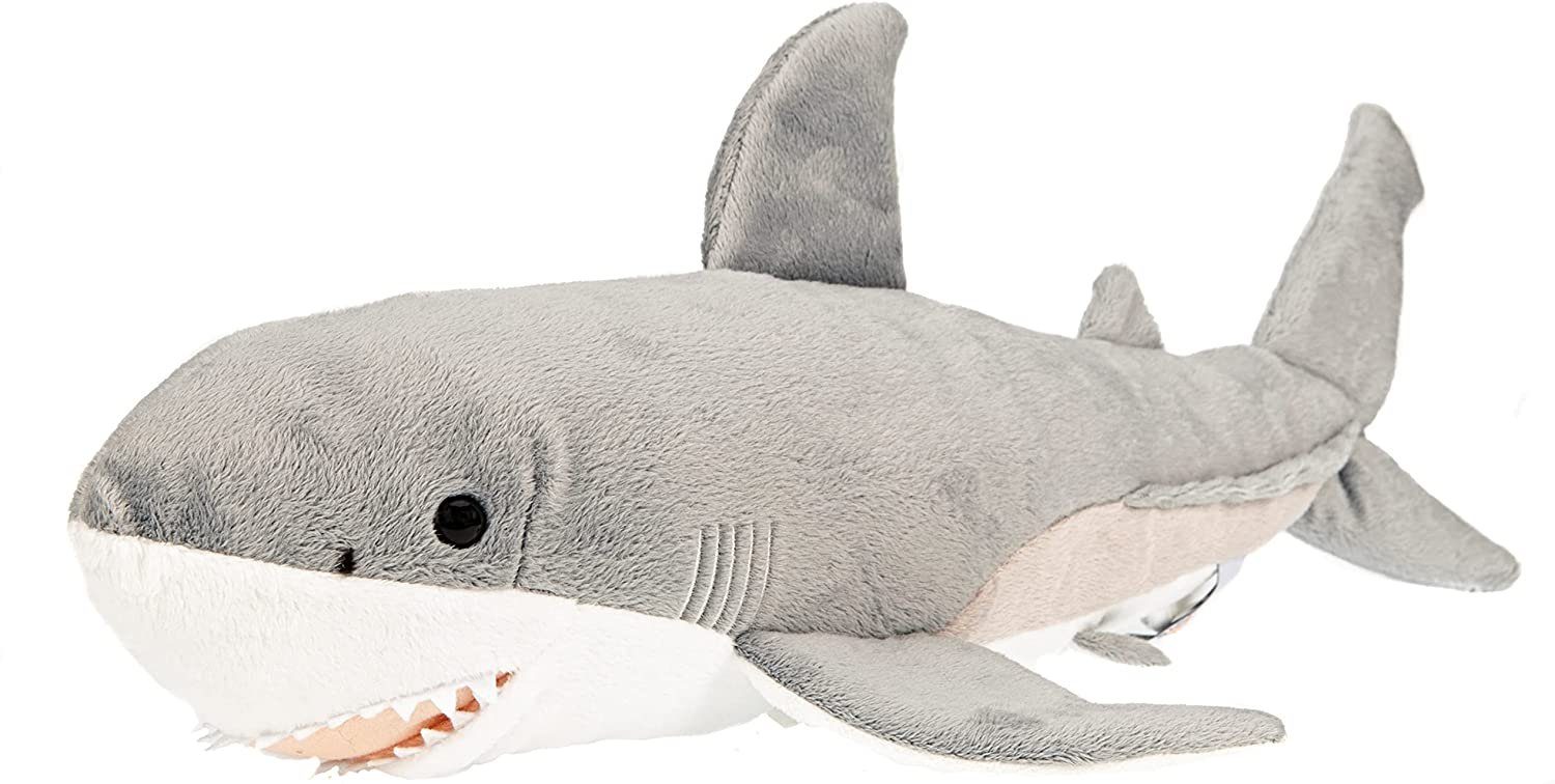 100 Plüsch-Fisch Plüschtier, - Weißer Hai recyceltes Uni-Toys zu 50 - % - cm (Länge) Füllmaterial Kuscheltier