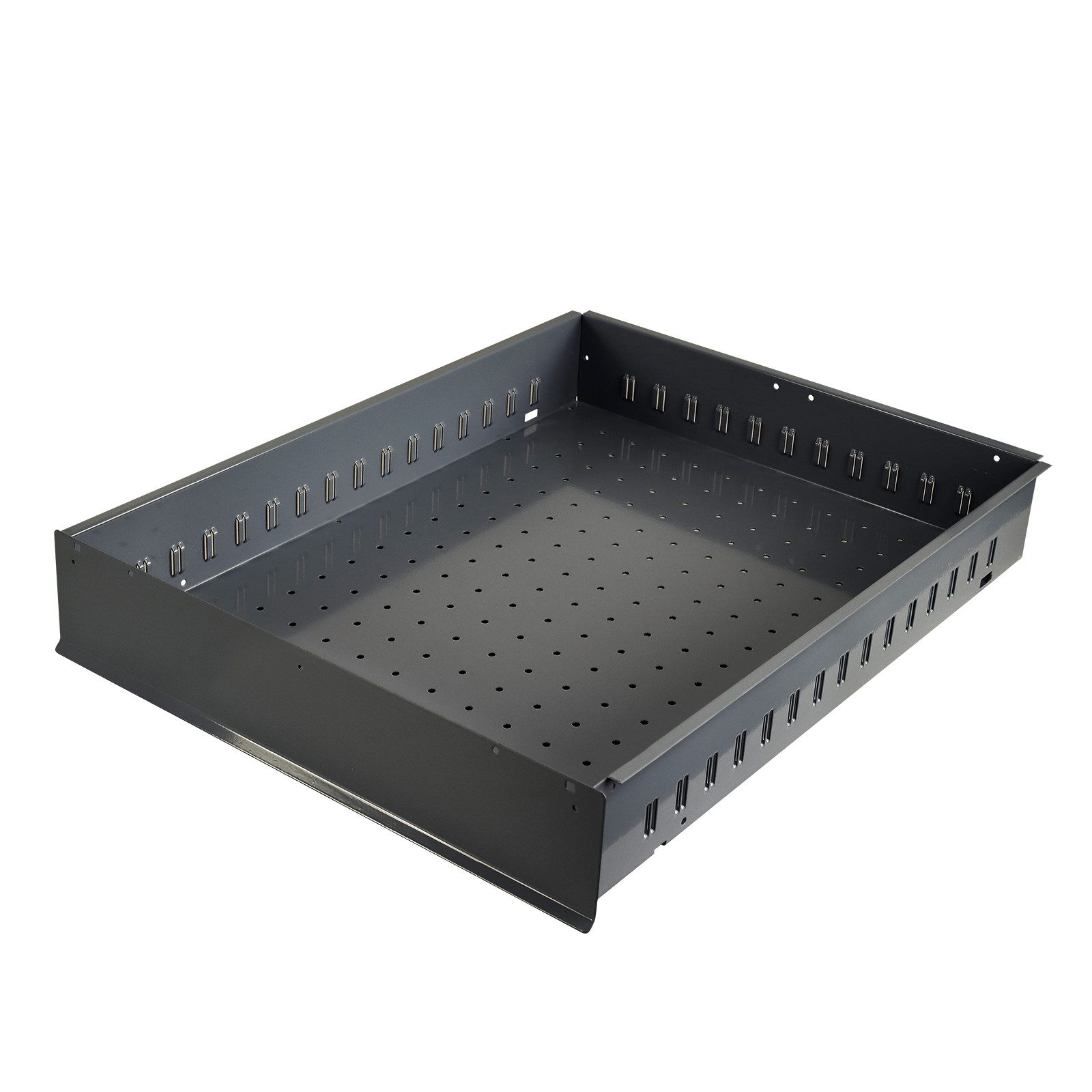 PROREGAL® Schublade Schublade mit Griffleiste, Blendenhöhe 10cm HxBxT 9x45x61cm, Anthrazit