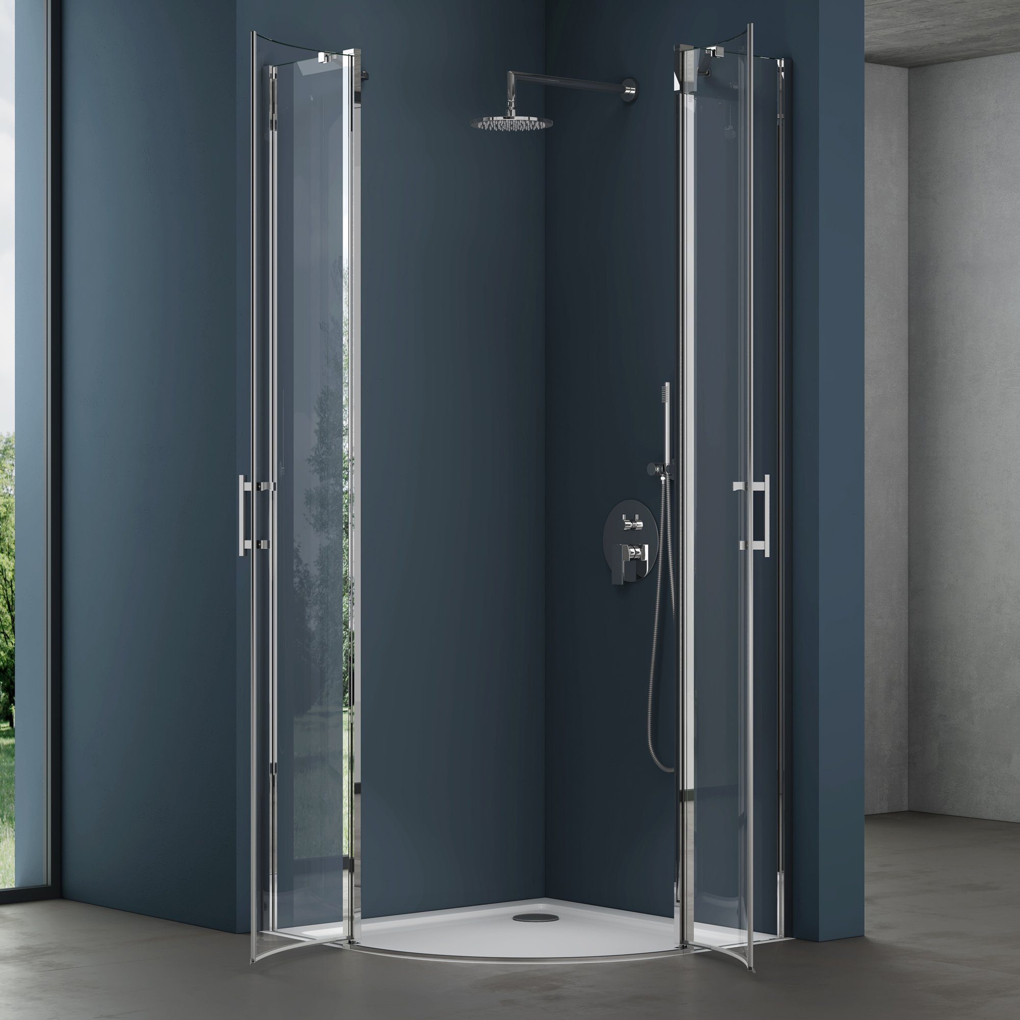 doporro Eckdusche Duschkabine Viertelkreis 6mm ESG-Sicherheitsglas günstig online kaufen