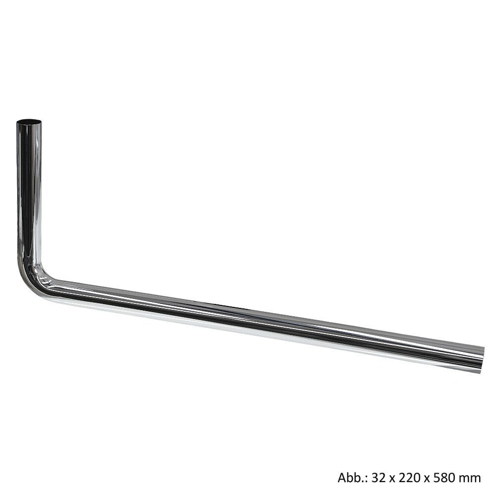 OEG GmbH Ablaufgarnitur MS-Abgangsrohr 90° gebogen, 32 x 220 x 580 mm, chrom