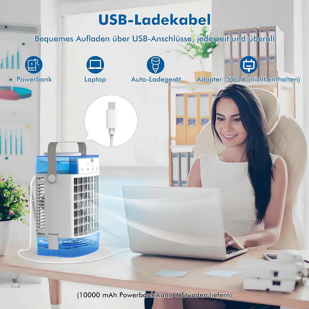 Jibenhome Tischventilator 4-in-1 Ventilatorkombigerät Nachtlicht&Timing Tra günstig online kaufen
