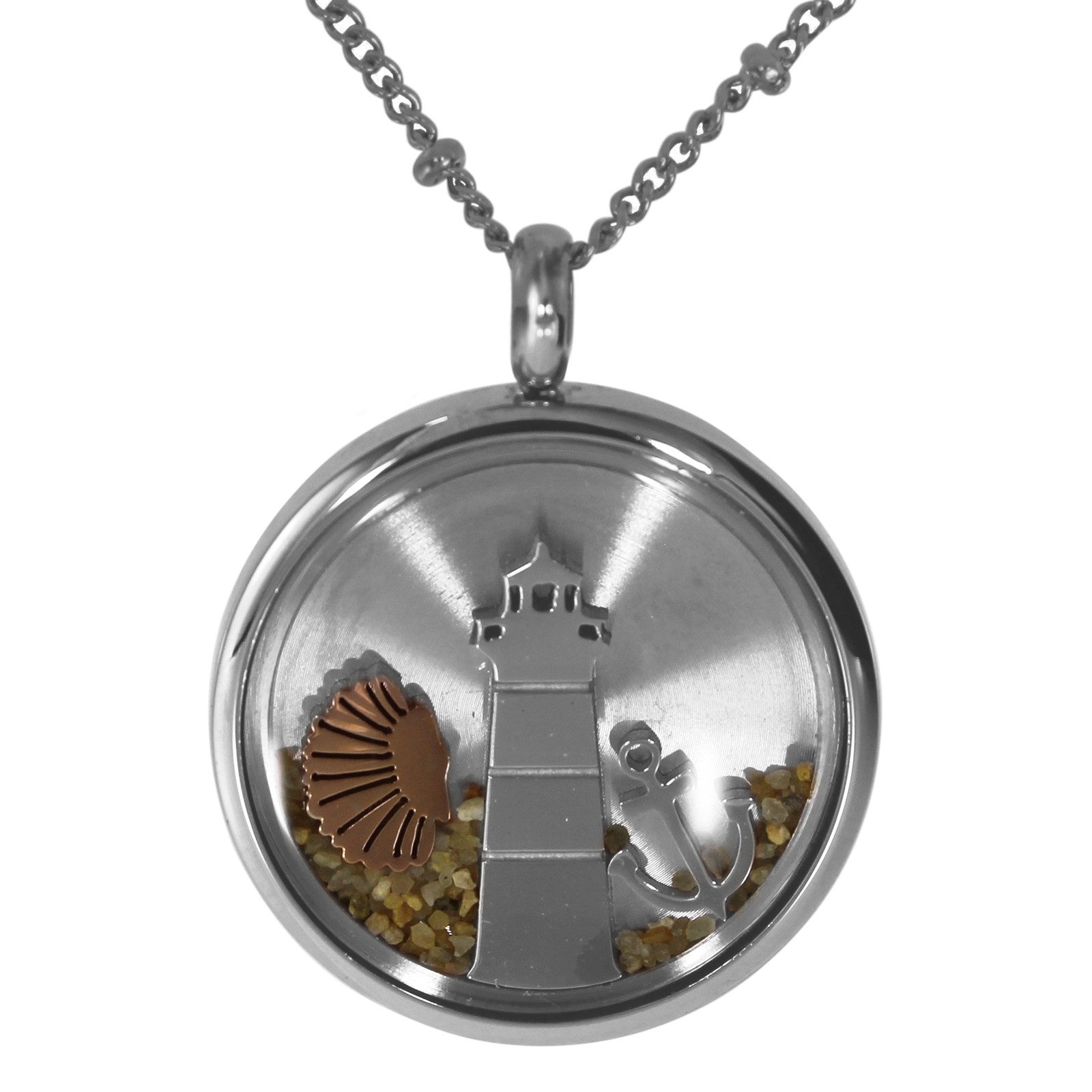 OSTSEE-SCHMUCK Kette mit Anhänger - Leuchtturm 23 mm - Edelstahl - ohne Ste günstig online kaufen