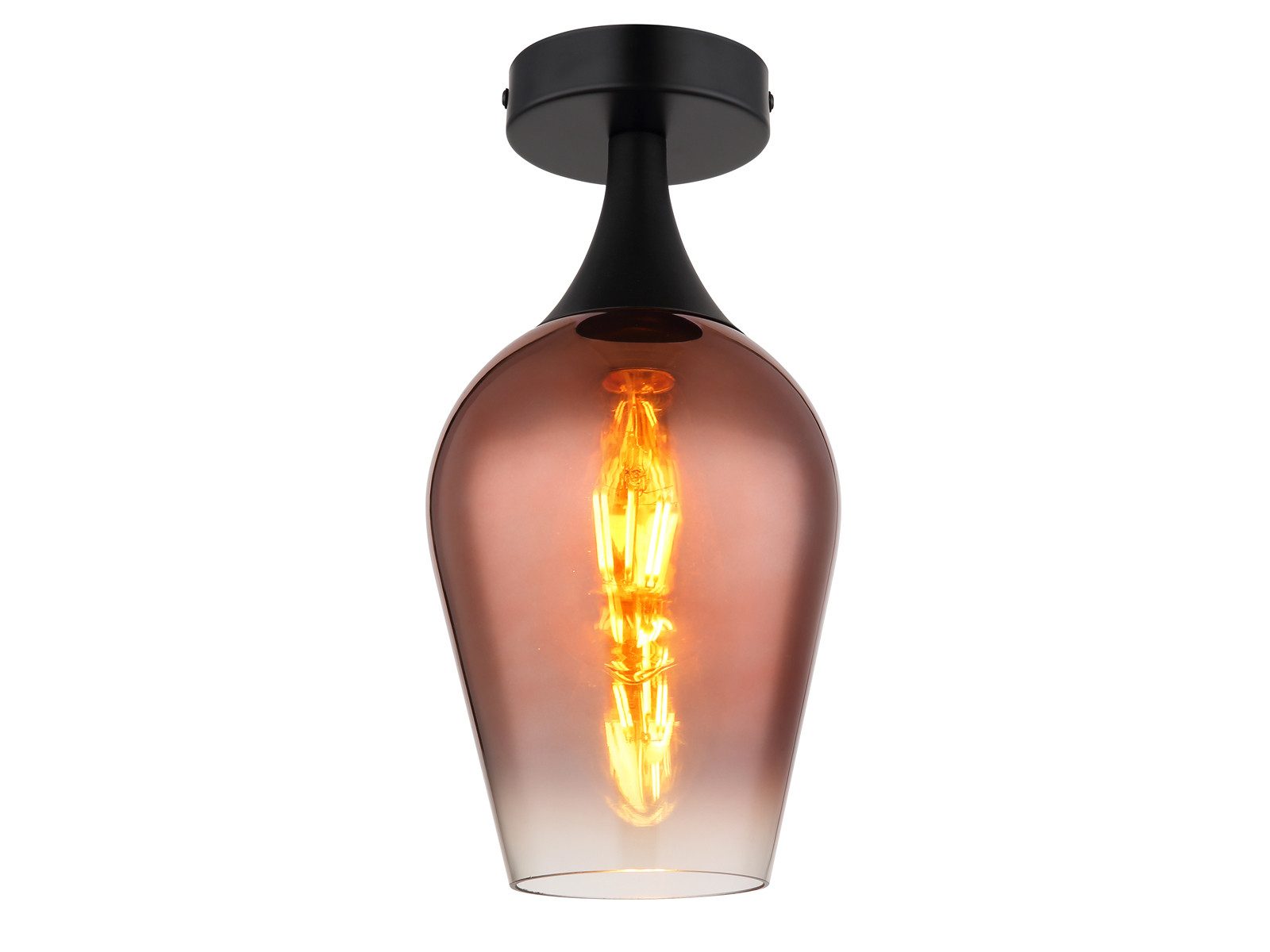 GLOBO LIGHTING LED Deckenleuchte, LED wechselbar, warmweiß, Ausgefallene kleine Lampen für Esstisch Treppenhaus Kupferfarbig Ø15cm