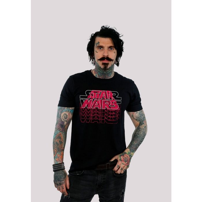 F4NT4STIC T-Shirt Star Wars Blended Logo - Premium Krieg der Sterne Fan Merch - Darth Vader Yoda Han Solo Boba Fett Mandalorian R2D2 Herren Premium Merch Regular-Fit Basic Bedruckt