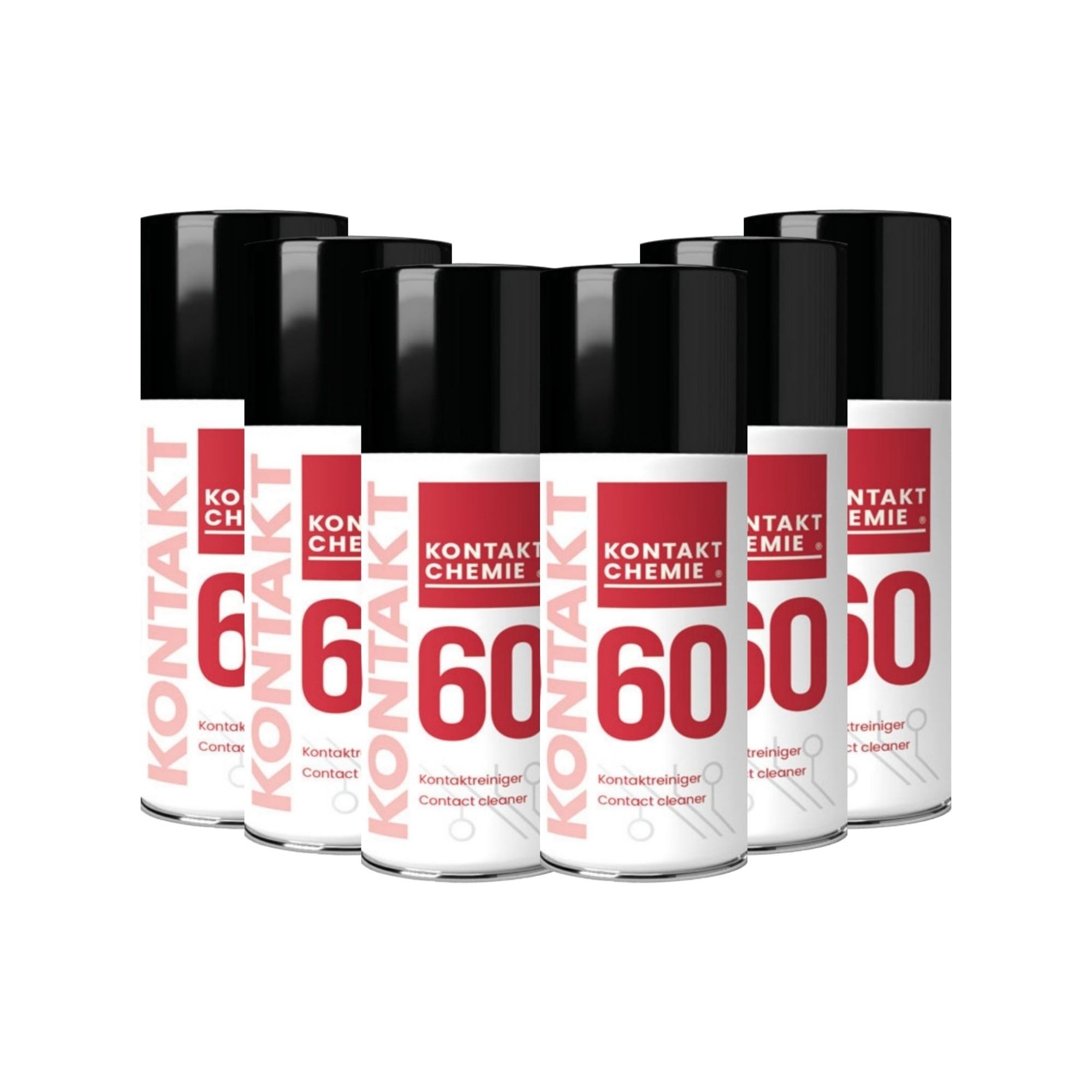 KONTAKT CHEMIE 6 Stück oxidlösender Kontaktreiniger, KONTAKT 60, je 200ml Reinigungsspray