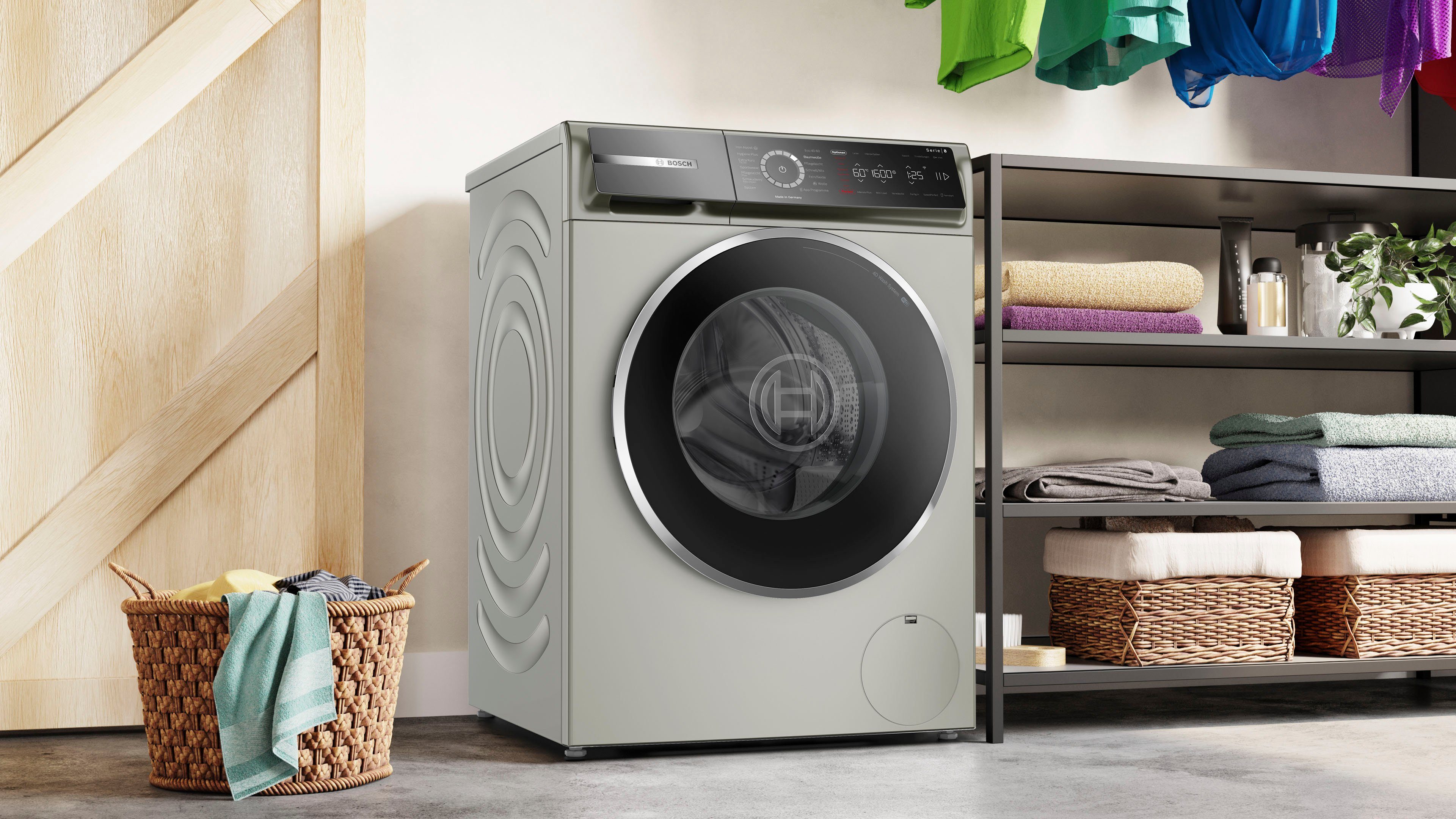 BOSCH Falten 8 Serie der 50 Assist Waschmaschine reduziert 1600 U/min, % Iron 10 Dampf dank kg, WGB2560X0,