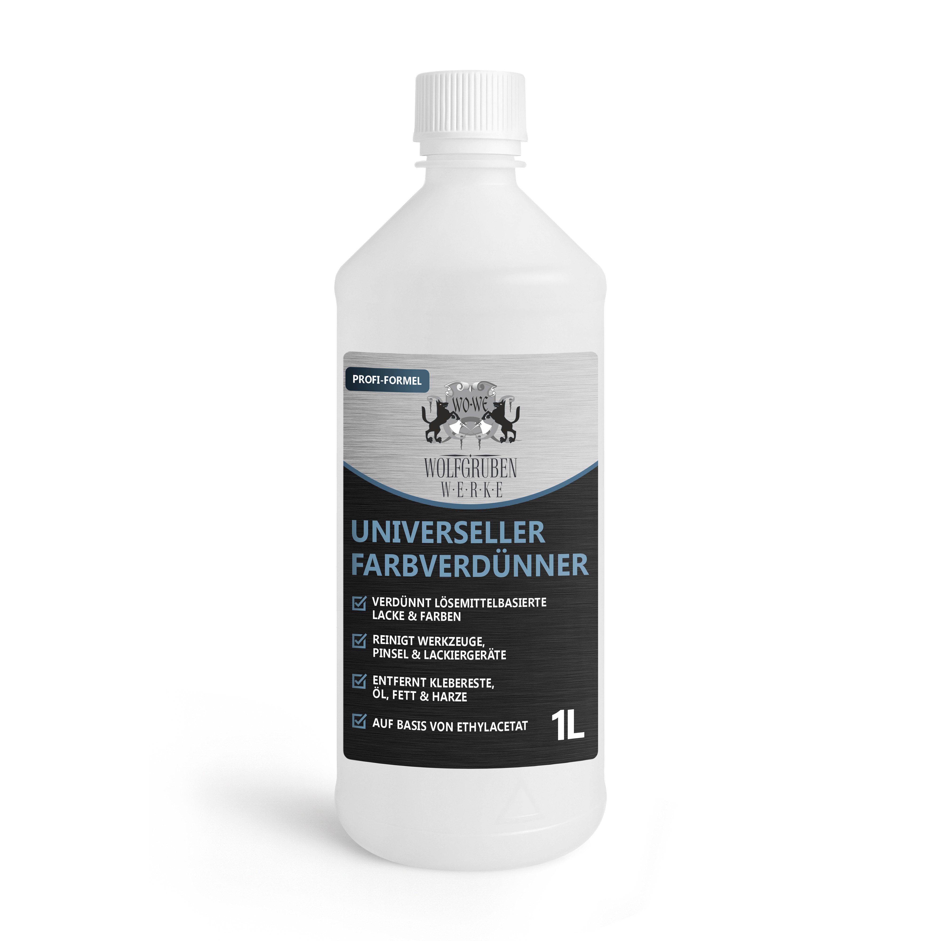 WO-WE Nitro-Universalverdünner Verdünnung Spezialverdünnung W910, 1-L-Flasche WO-WE Universalverdünner, 1L Lackverdünner Pinselreiniger
