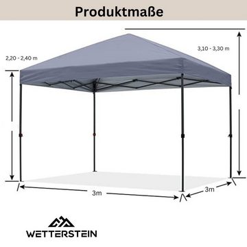 Wetterstein Pavillon Wetterstein® Pavillon 3x3m wasserdicht Gartenzelt Faltbar Partyzelt