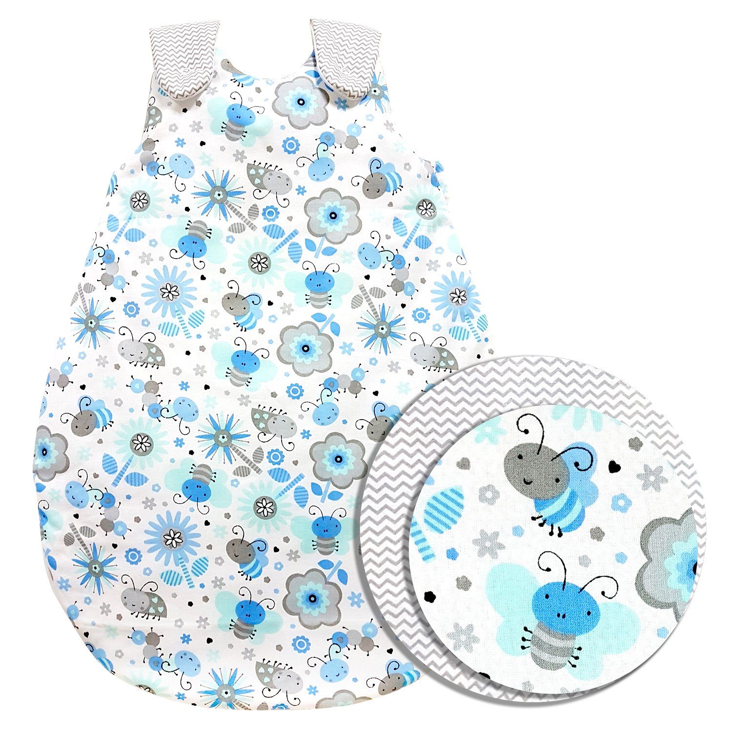 Baby-Joy Babyschlafsack Schlafsack für Babys ZICK-ZACK Linie 100% Baumwolle günstig online kaufen