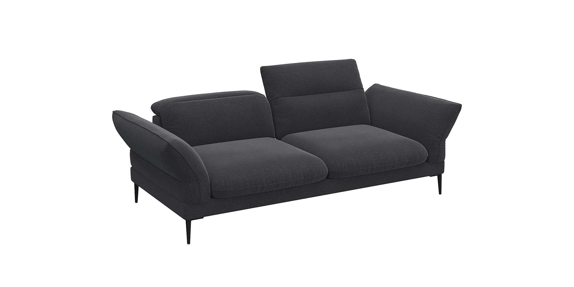 FLEXLUX 2,5-Sitzer Salino, Funktionssofa, Relaxsofa, Sofa mit Arm- und Kopfteil-Verstellungen, Kaltschaum & Stahl-Wellen