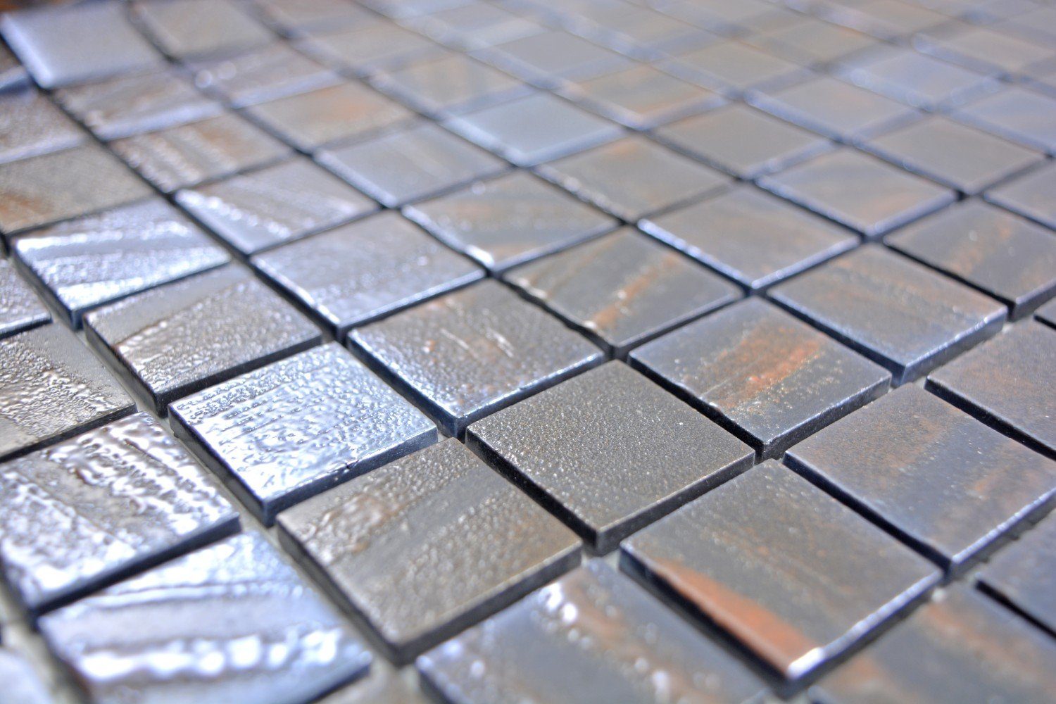 / Recycling Mosani 10 Glasmosaik Matten Mosaikfliesen matt bronze Mosaikfliesen
