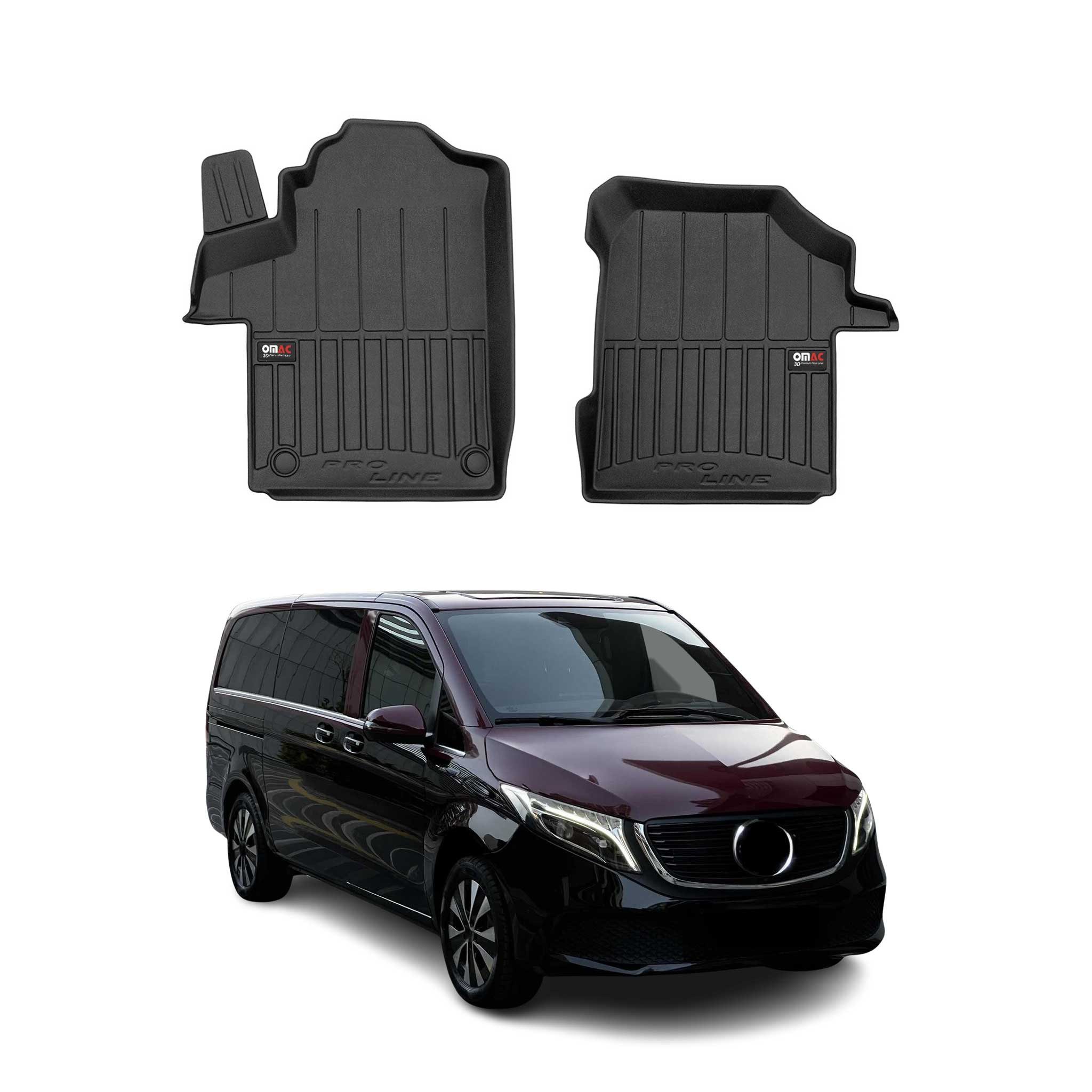 OMAC Auto-Fußmatten für Mercedes Klasse EQV W447 2020-2025 Premium 3D TPE (2 St), für Mercedes Klasse EQV W447 2020-2025 Mercedes Klasse EQV W447 2020-2025, Antirutsch,Wasserfest,Einfache Installation