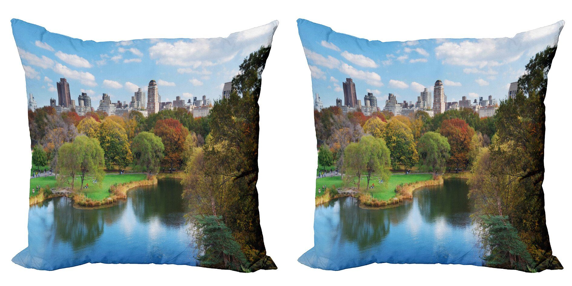Kissenbezüge Modern Accent Doppelseitiger Digitaldruck, Abakuhaus (2 Stück), New York Central Park Herbst