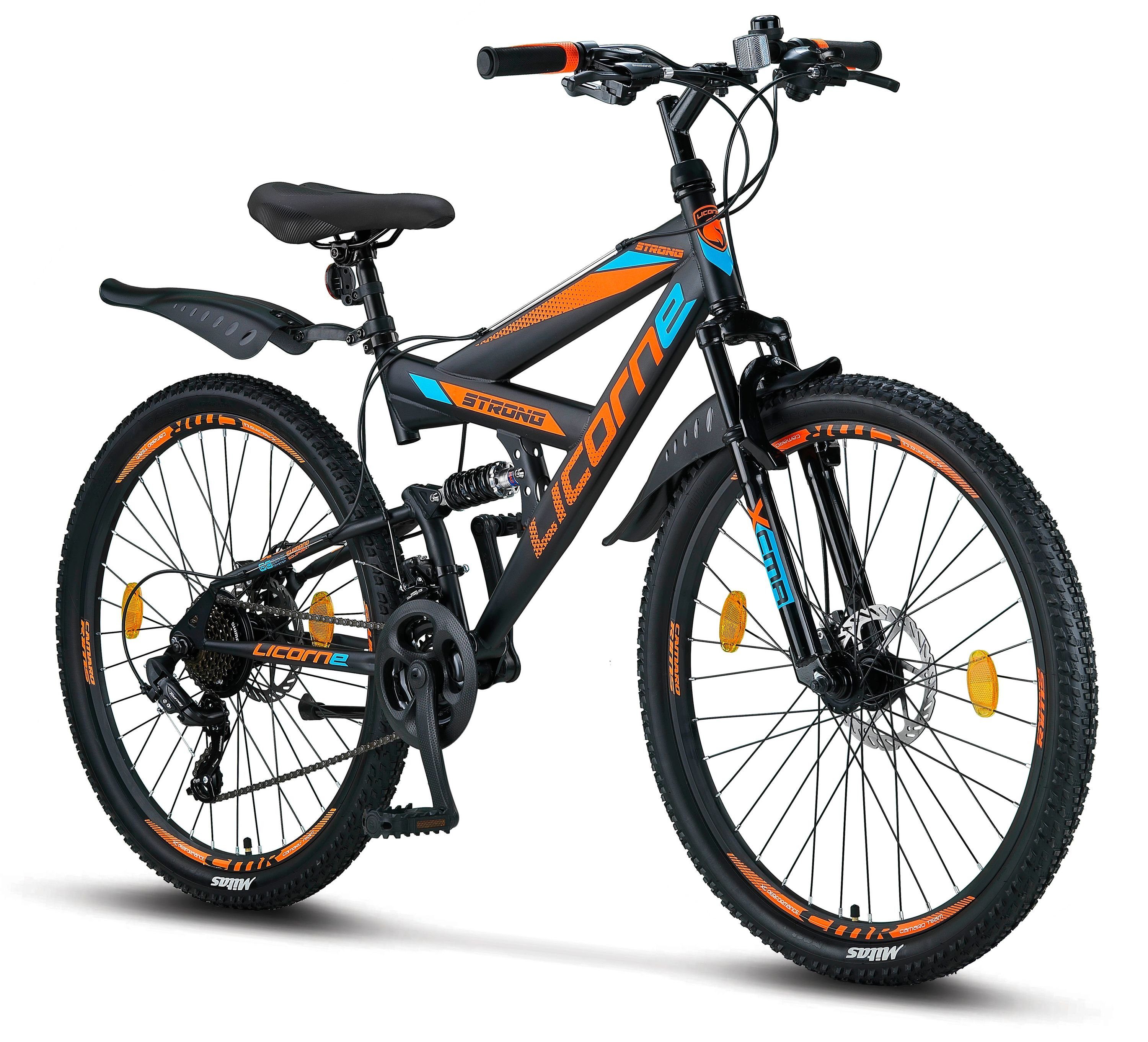 Bike 29 Mountainbike Strong Mountainbike in 27,5 Schwarz/Blau/Orange Bike Licorne und 2D 26, Licorne Zoll Premium