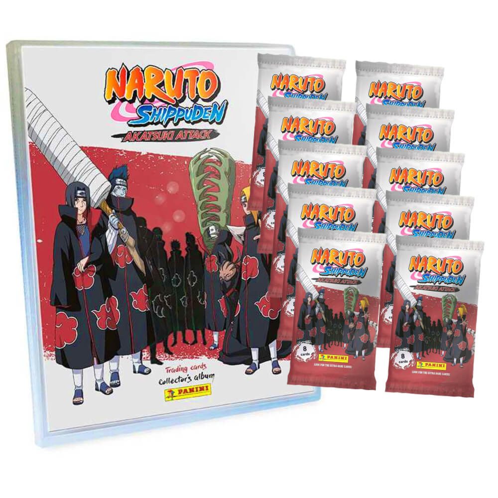 Panini Sammelkarte Naruto Shippuden Karten - Akatsuki Attack Trading Cards (2024), Naruto Shippuden Karten - Sammelkarten + 1 Mappe + 10 Booster