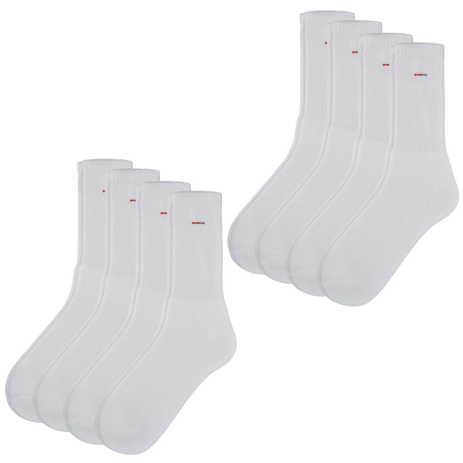 Camano Sportsocken Unisex Sport Socken Red 8er Pack (8-Paar) aus Baumwollmix im 8er 12er 16er Multipack White (1000)