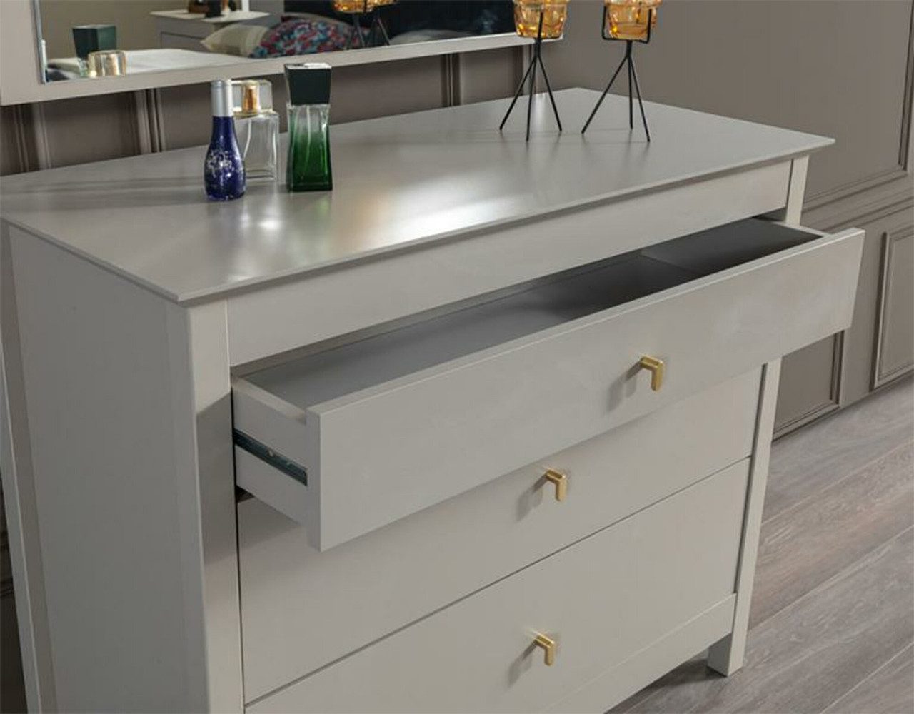 JVmoebel Kommode Elegante Anrichte mit Spiegel in modernem Design (Kommode mit Spiegel), Made in Europa