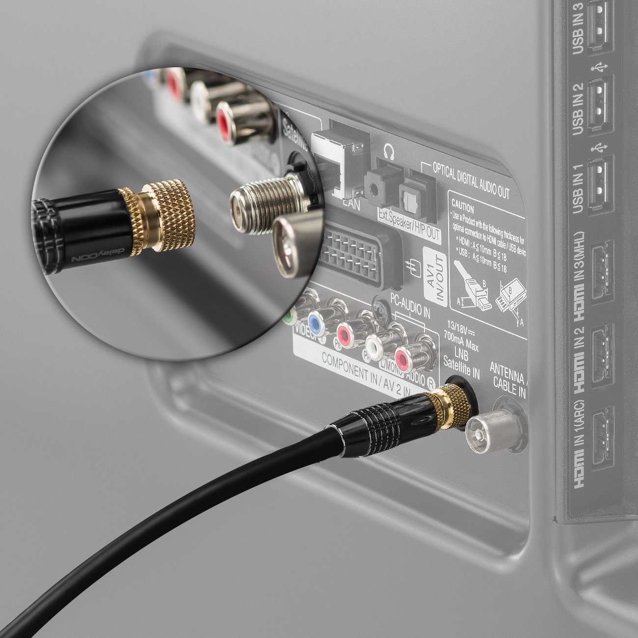 - Schwarz deleyCON SAT-Kabel Antennenkabel F-Stecker SAT deleyCON HDTV zu F-Stecker 10m