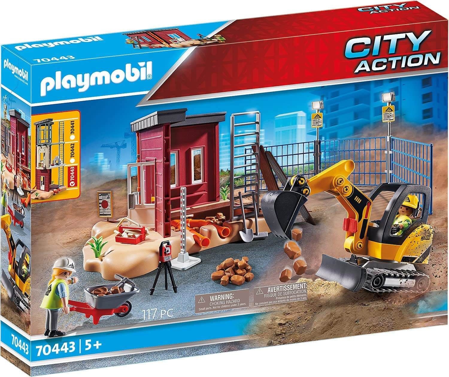 Playmobil® Spielzeug-Bagger »City Action 70443 Konstruktions-Spielset  Minibagger mit Bauteil«, (117-tlg)