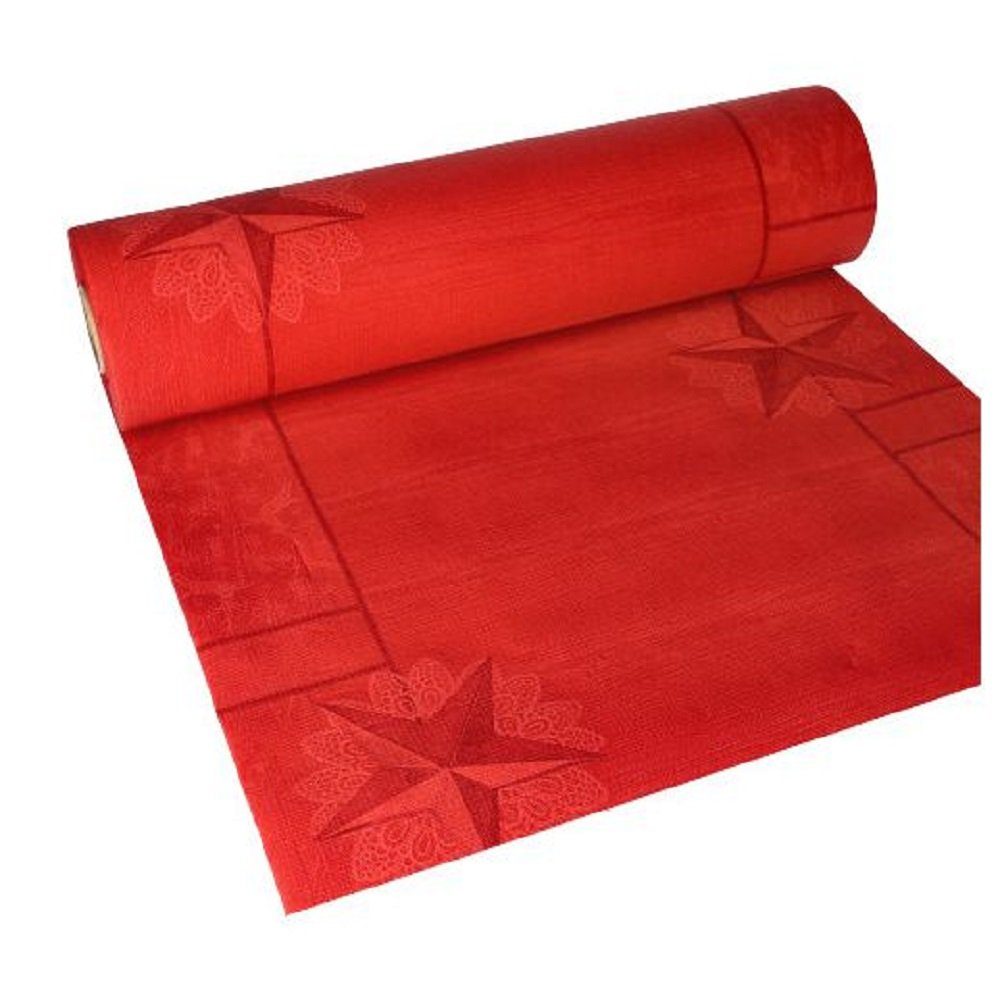PAPSTAR Узкие скатерти 24 Meter Узкие скатерти RISING STAR 40cm - rot, Stoffähnliche Prägung
