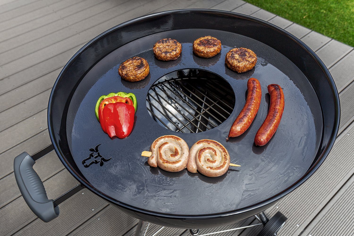tuning-art Grillplatte GR01-58 Grillring Feuerplatte Plancha BBQ-Platte 58cm für Kugelgrill