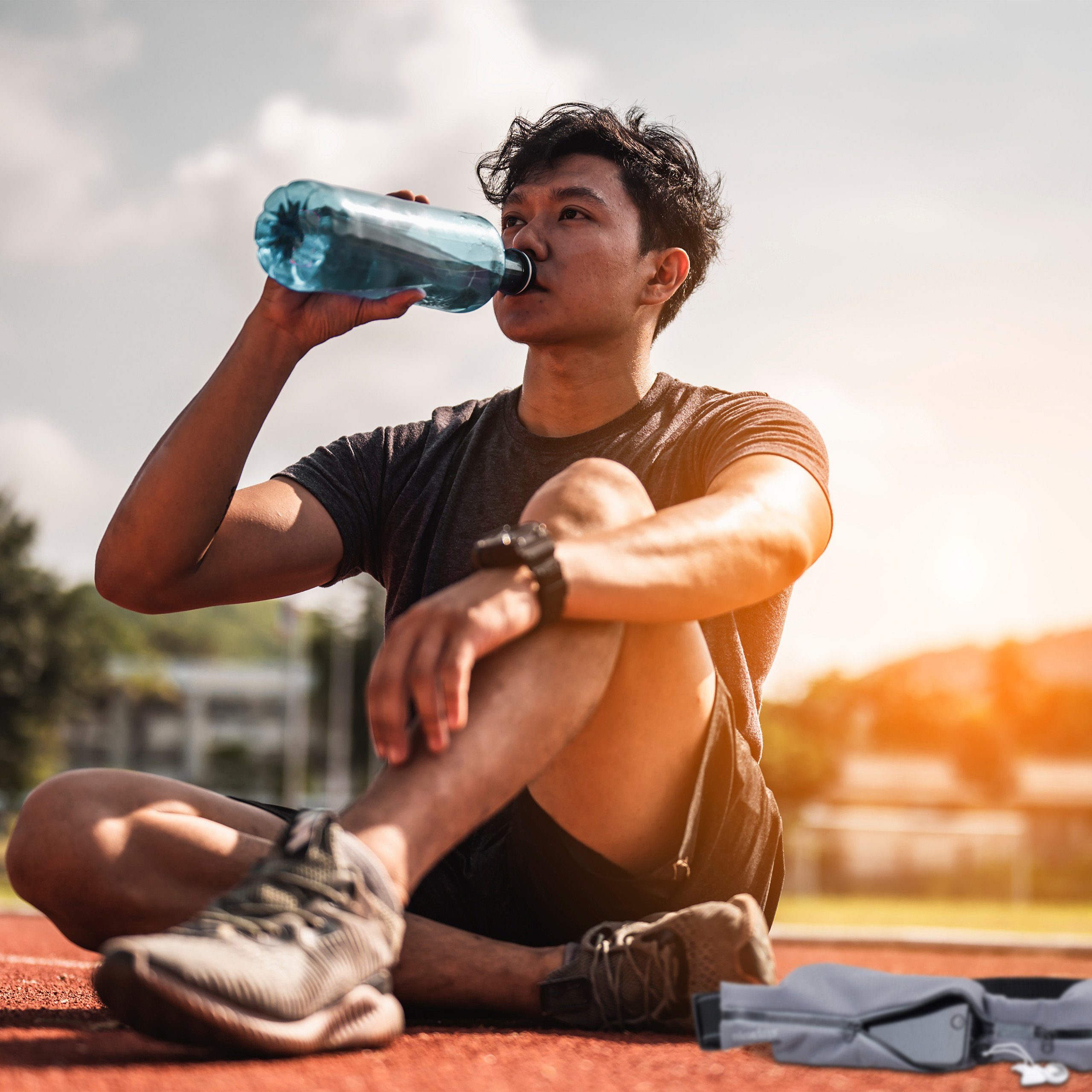 relaxdays Laufgürtel mit 2 Fäch
