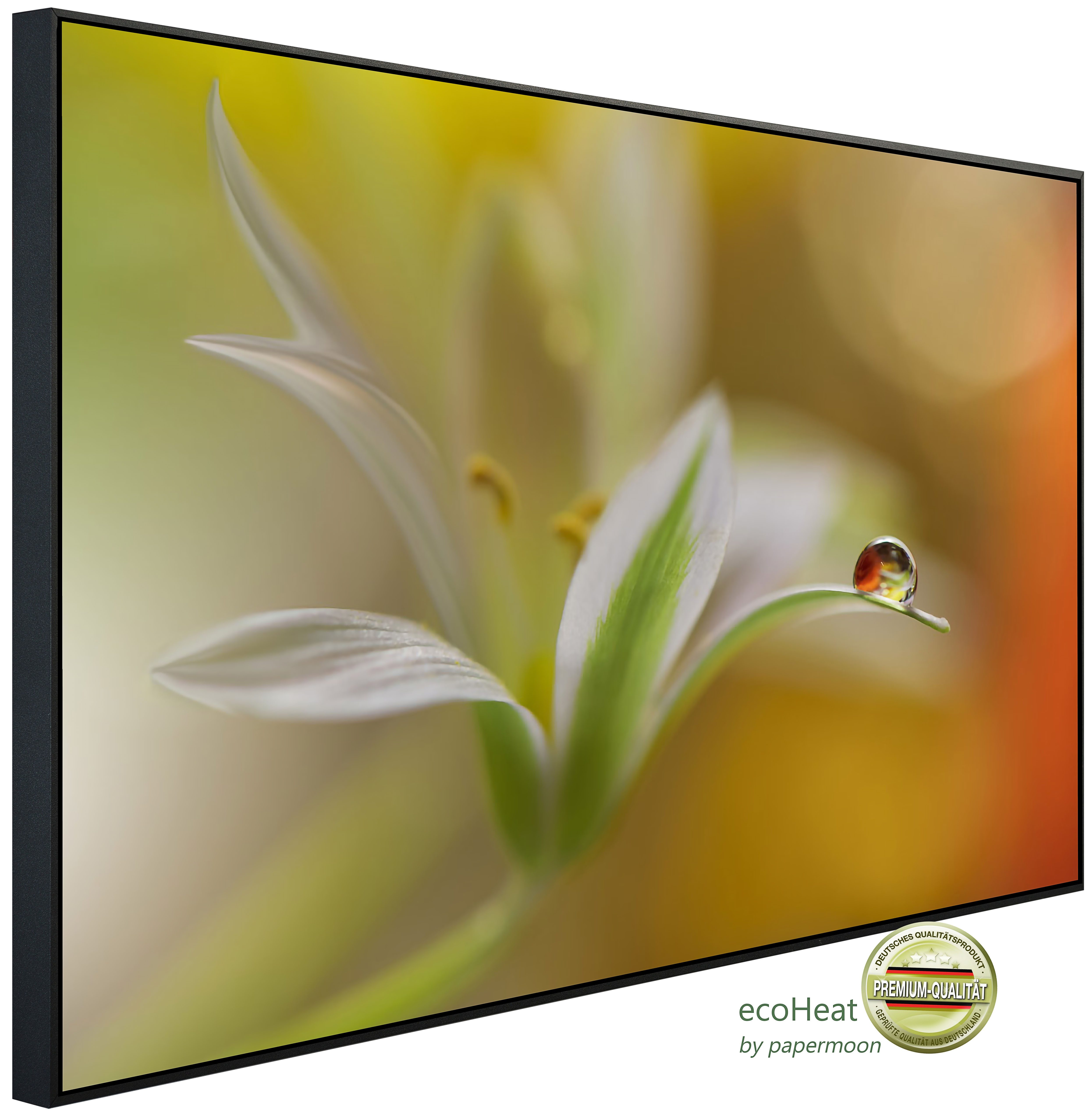 Infrarotheizung INFRAROT-BILD-HEIZUNG, Tropfen auf eine Blume