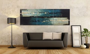 WandbilderXXL XXL-Wandbild Water Clash 210 x 70 cm, Abstraktes Gemälde, handgemaltes Unikat