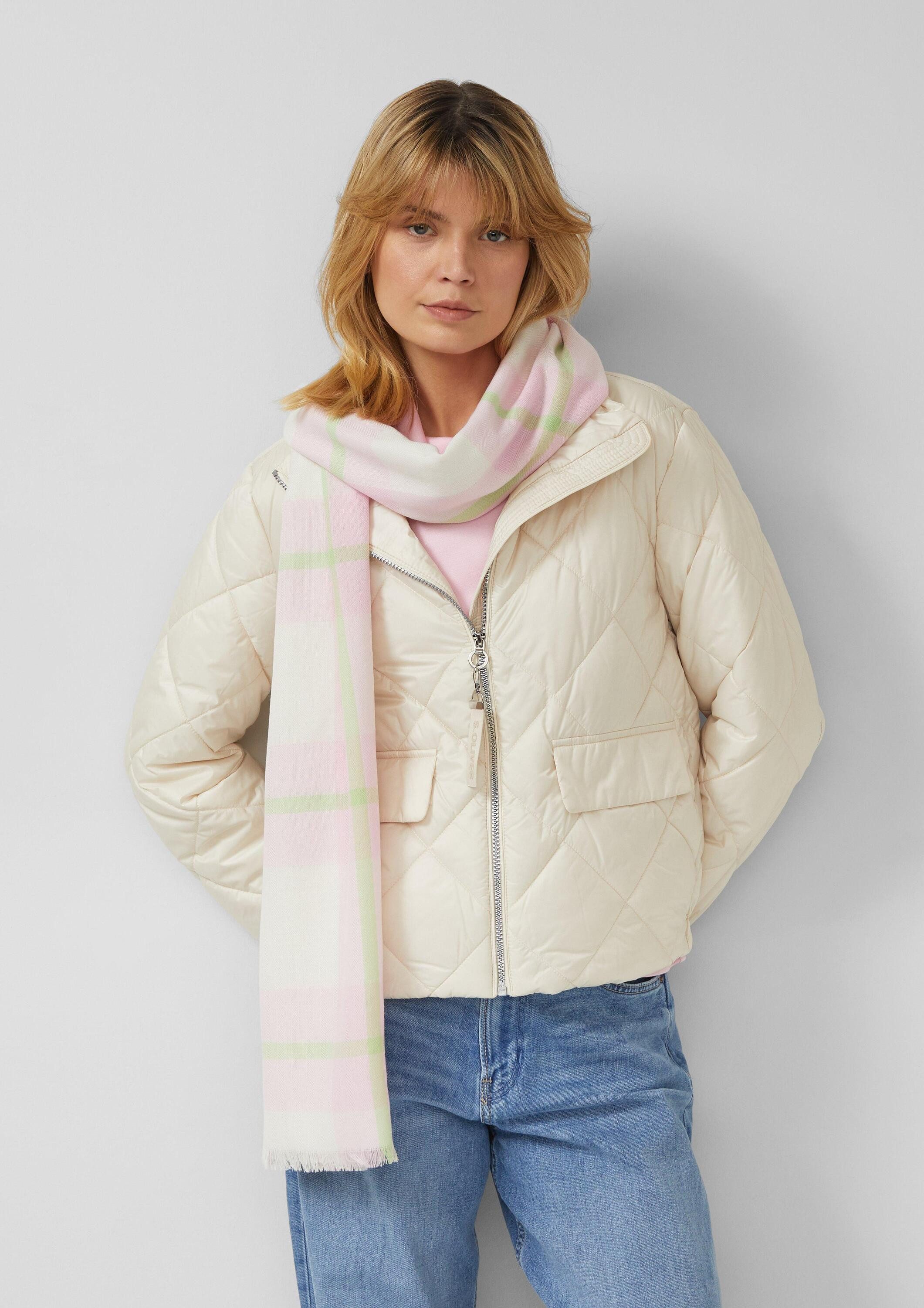 s.Oliver Schal Tuch, Leichter Schal mit Karomuster günstig online kaufen