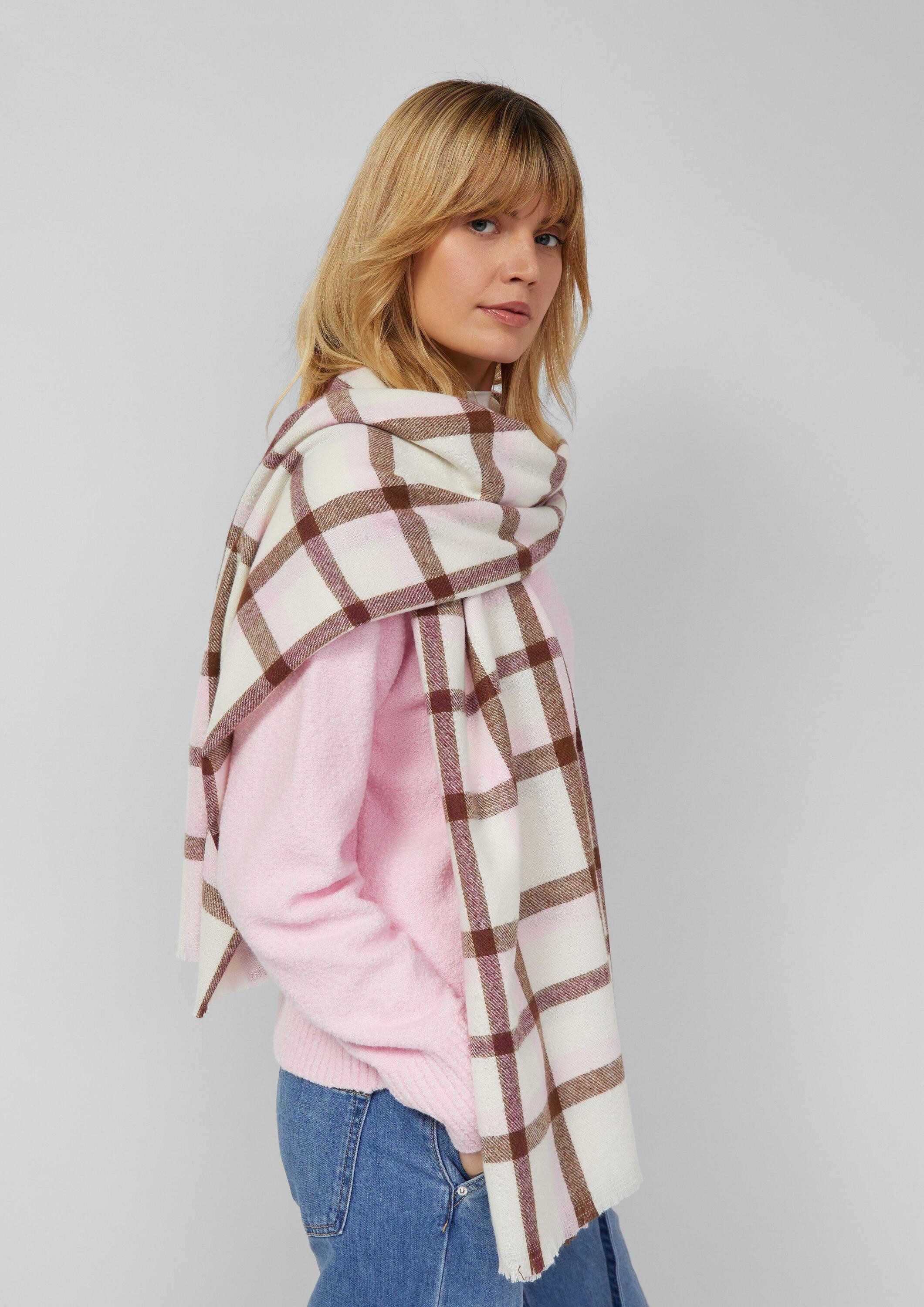 s.Oliver Schal Tuch, Dünner Schal mit Karo-Muster günstig online kaufen