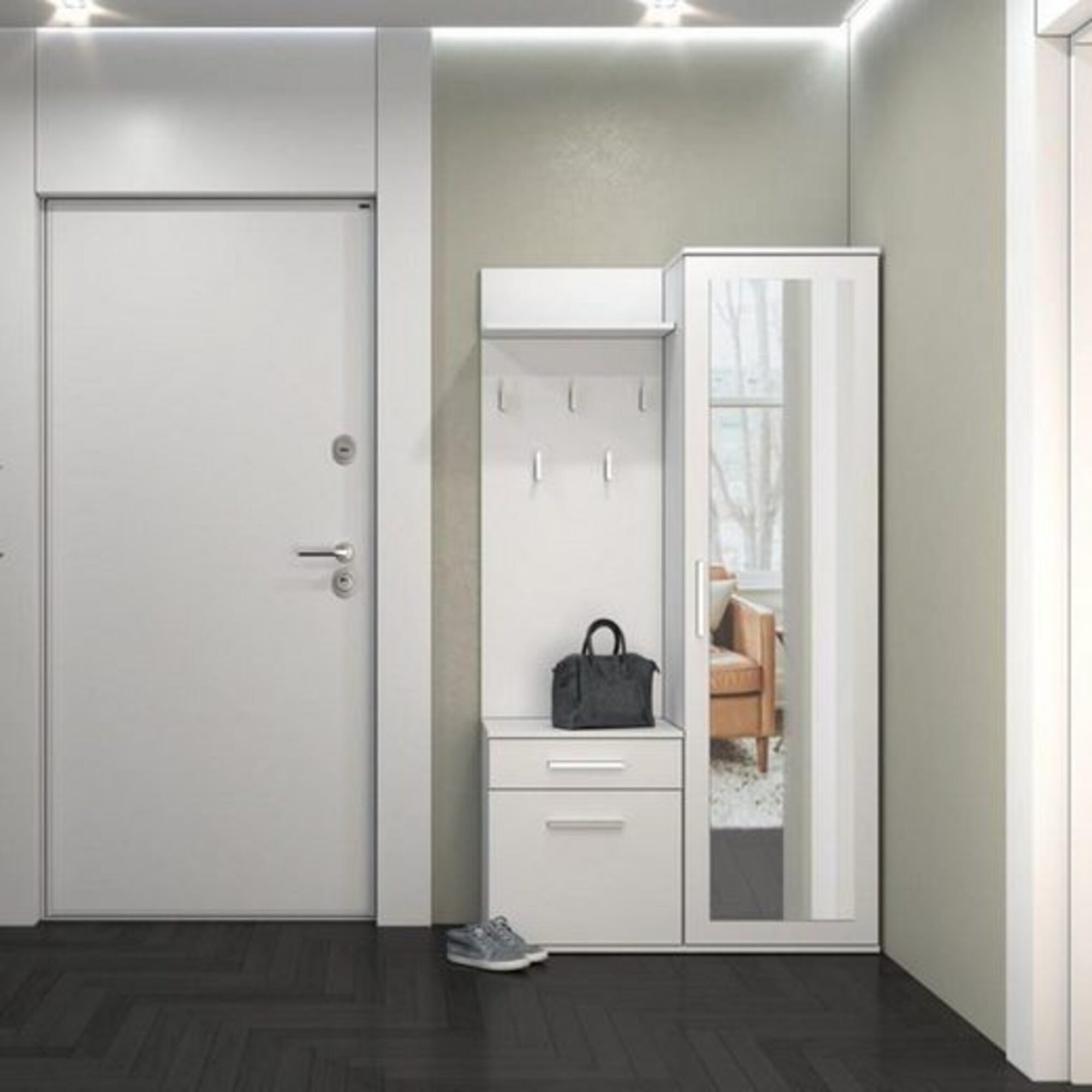 Beautysofa Kompaktgarderobe Fiora (Garderobenschrank + Paneel günstig online kaufen