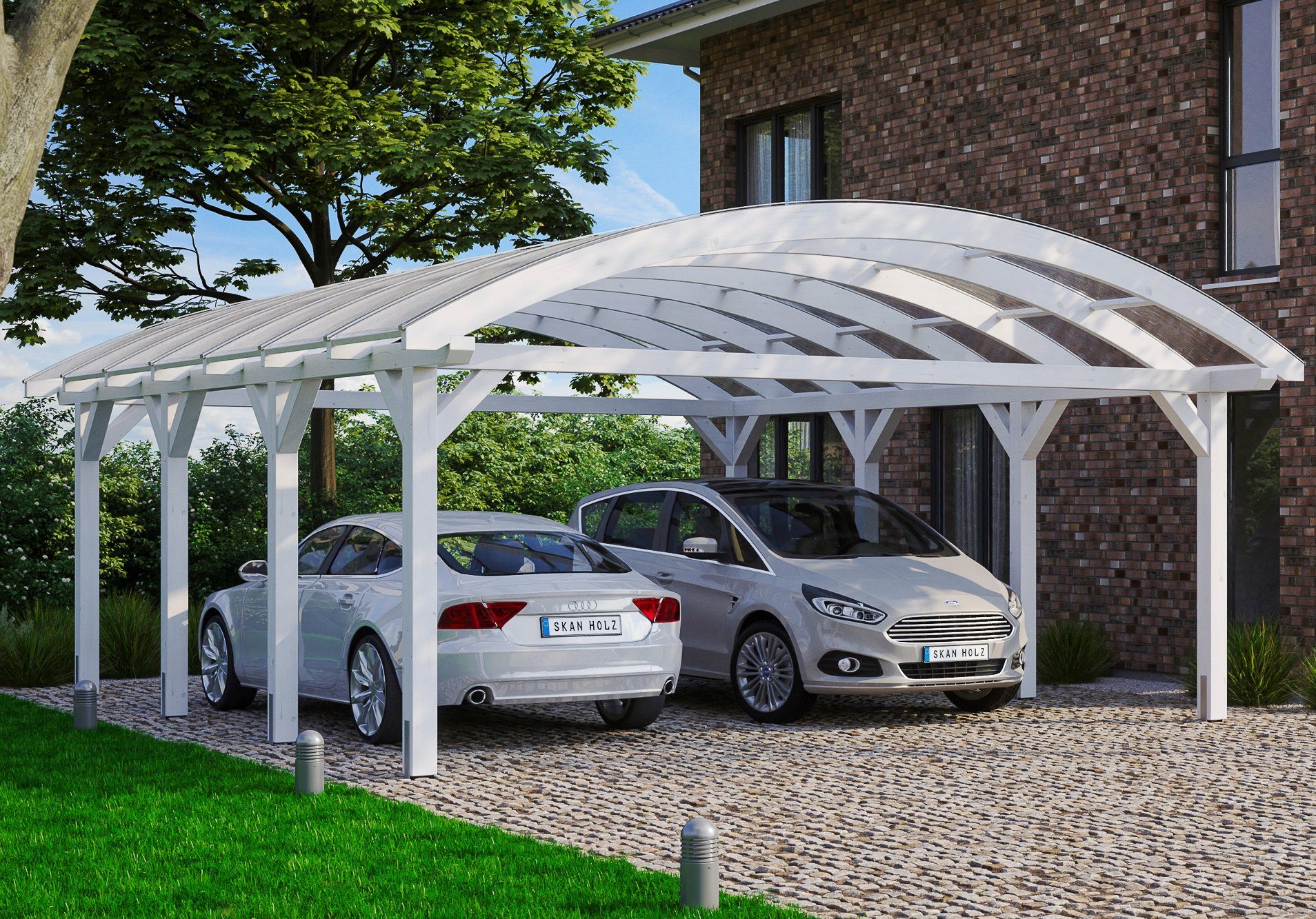 Skanholz Doppelcarport Franken, BxT: 635x755 cm, 220 cm Einfahrtshöhe