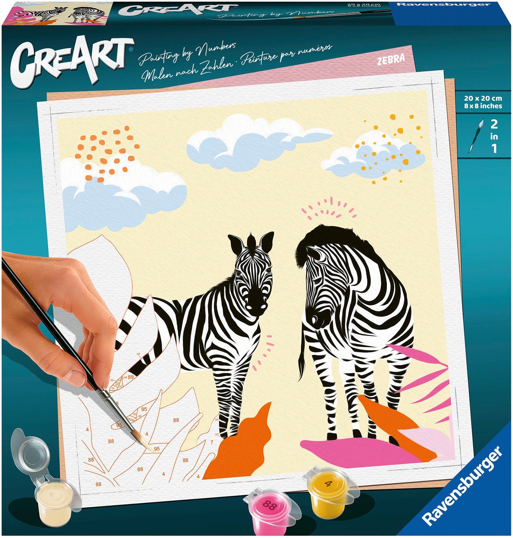Ravensburger Malen nach Zahlen CreArt, Zebra, Made in Europe