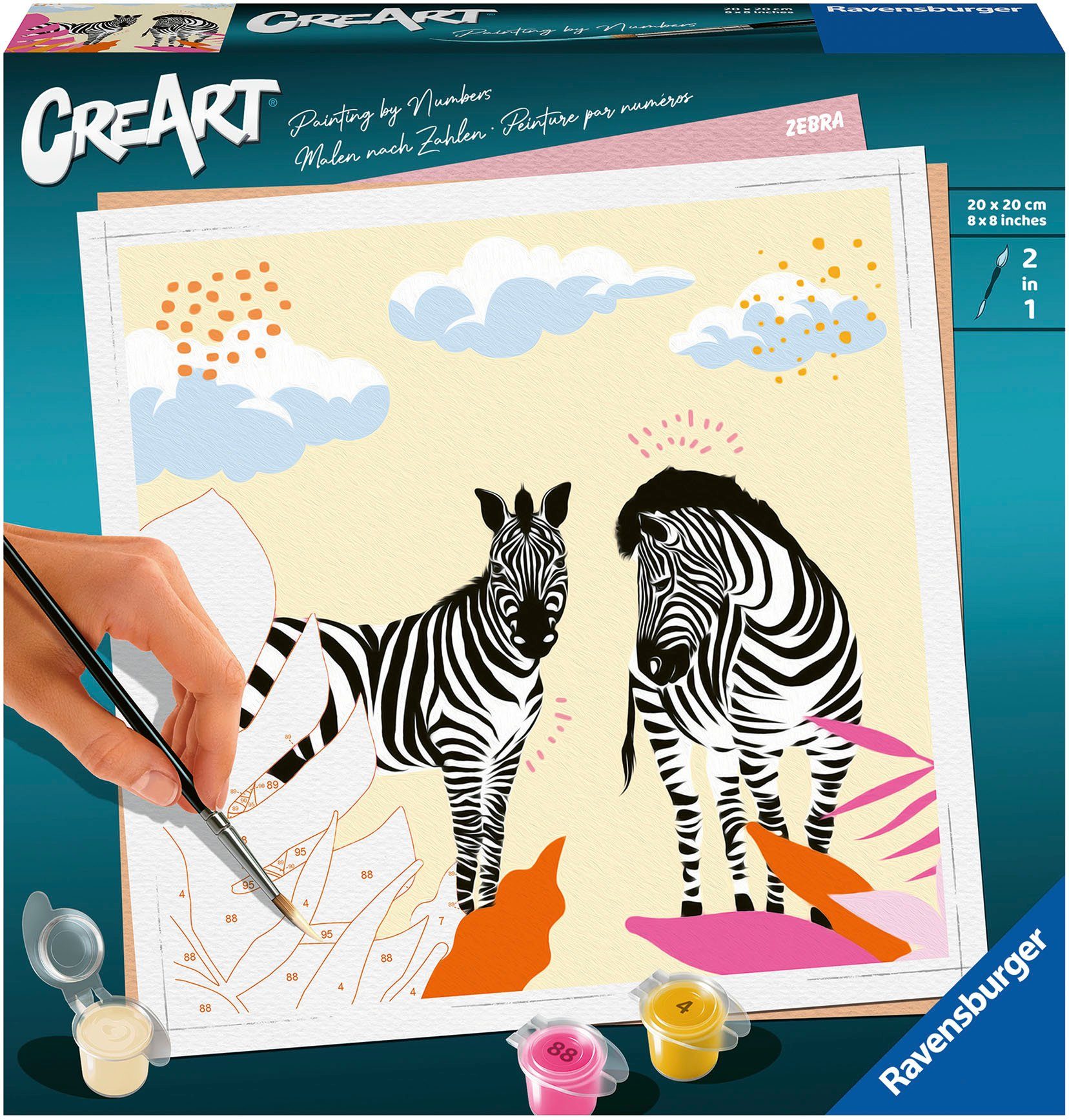 Ravensburger Malen nach Zahlen CreArt, Zebra, Made in Europe; FSC®- schützt Wald - weltweit