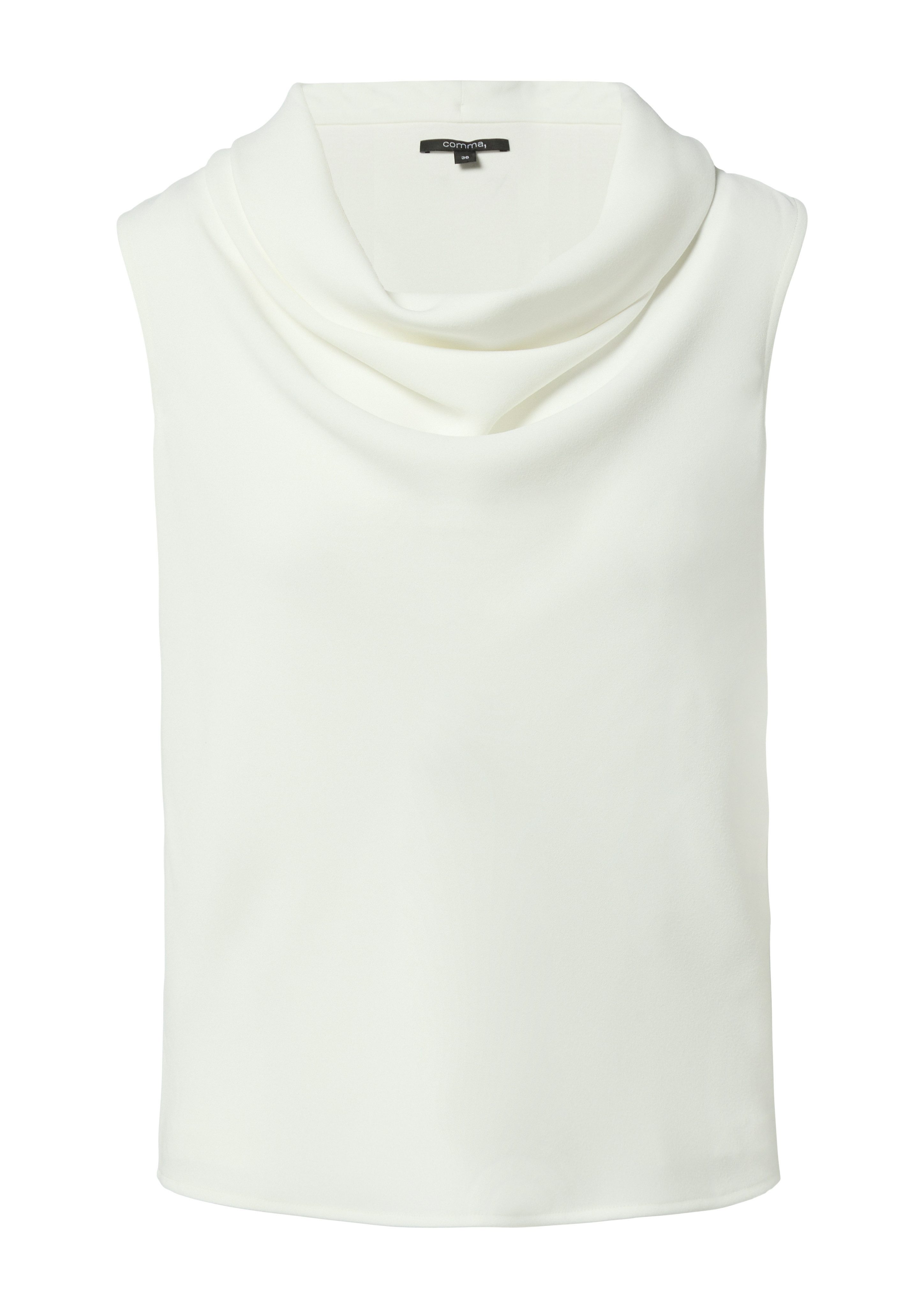 comma Shirttop mit Wasserfall-Ausschnitt