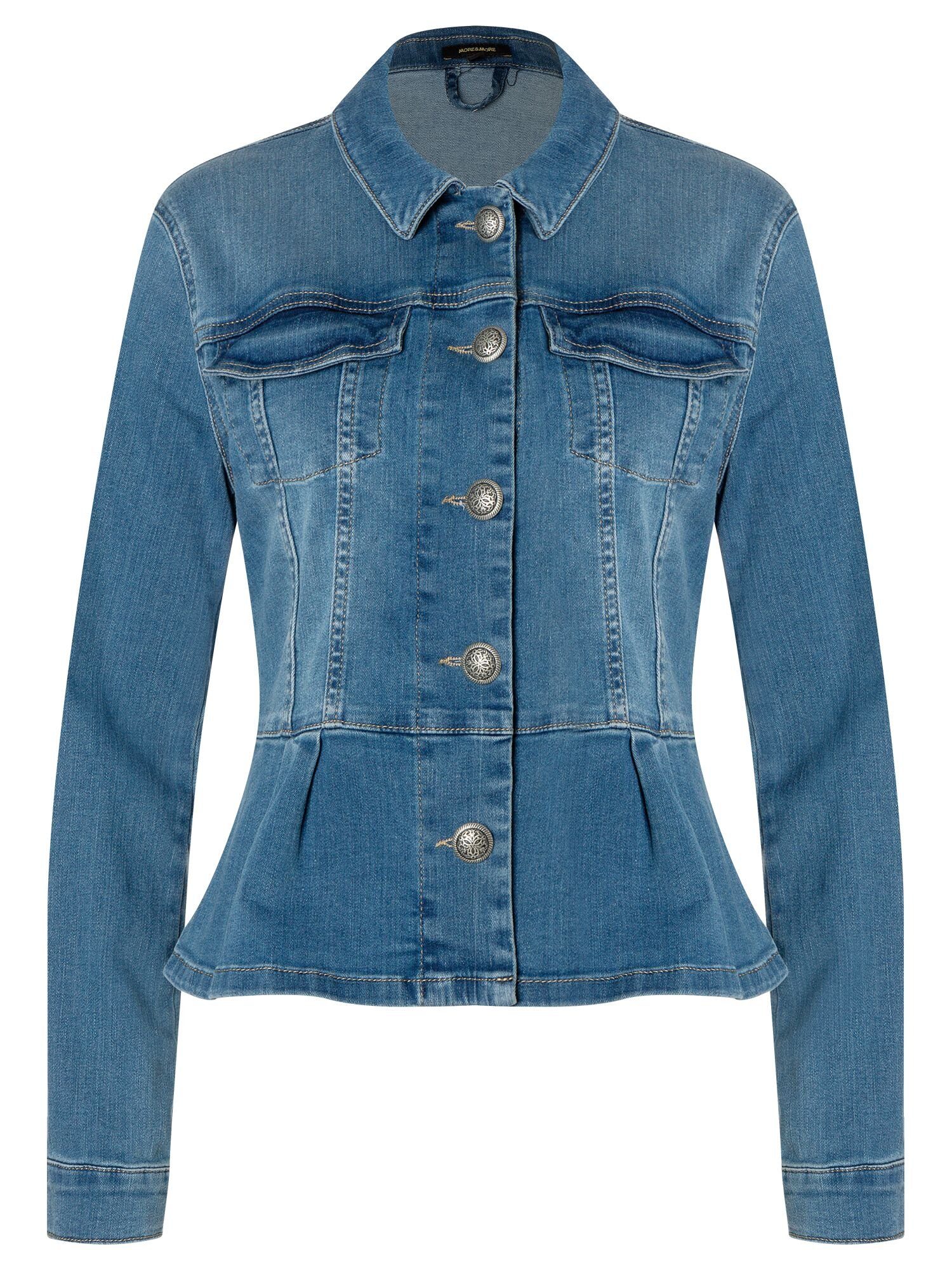 TANMESSO Damen Jeansjacke Übergröße - Kariert Mit Langen Ärmeln